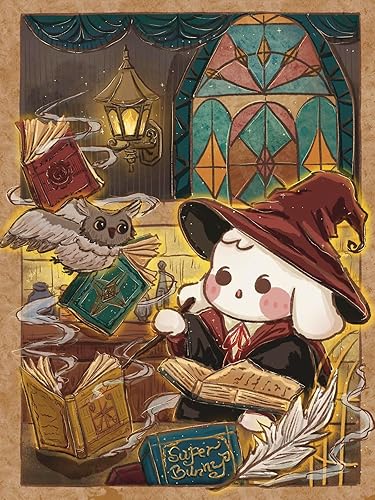 Miniatura 1 de JOSUYA Kit de pintura de diamantes, 5D de taladro completo de anime, pintura de diamante con lindo búho, conejo, perfecto para adultos, niños,