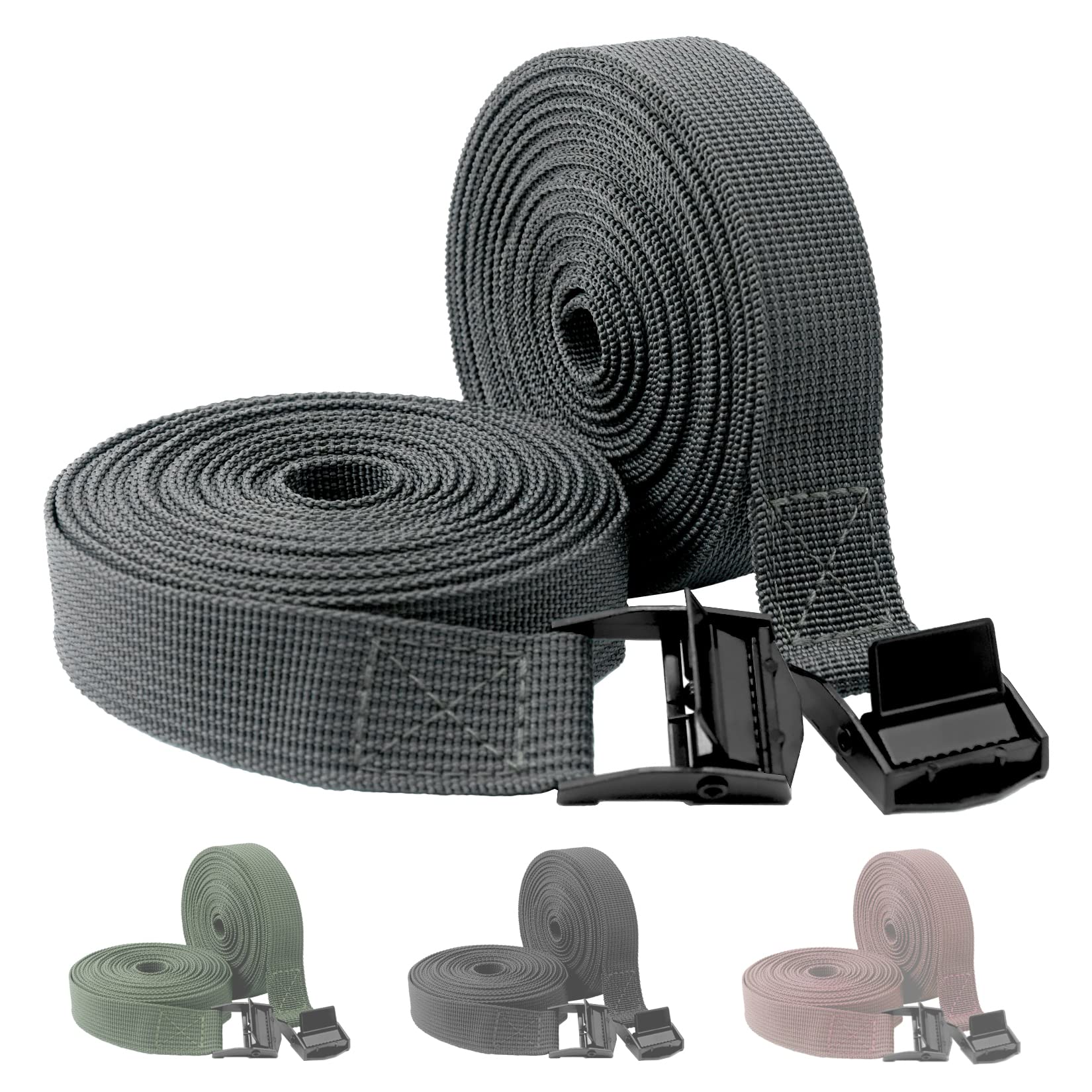 Buy 6 Pack Ratchet Tie Down Straps 5M*25MM, Heavy Duty Tensioning Belts Capacity 250 Kg Adjustable Webbing Straps Lashing Straps With Metal Buckle For Cargo Luggage Motorcycle Trailer Trucks