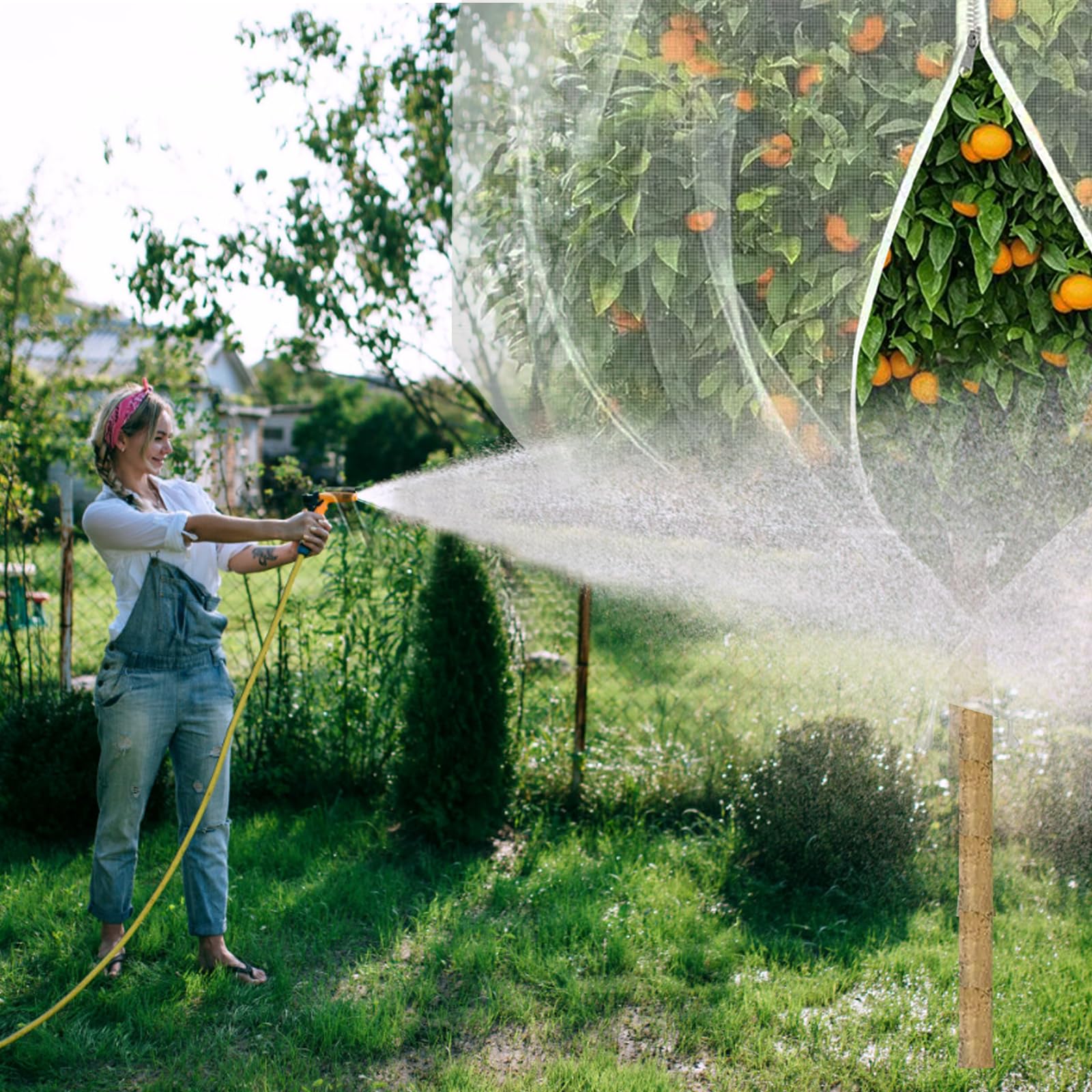 Set di 2 reti di protezione per piante, 3 x 3 m, per alberi da frutto e verdura, protezione dagli insetti contro parassiti, riutilizzabili