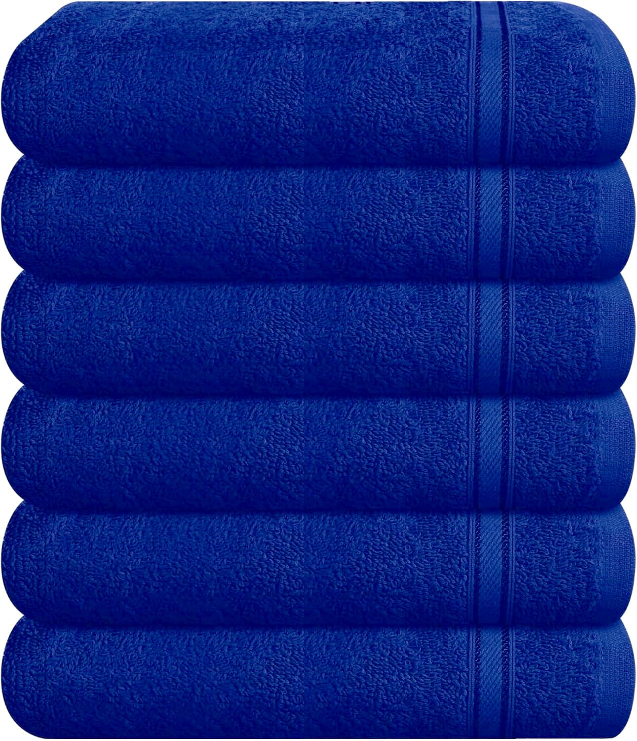 WovenWonder 6 Pack Luxury 800GSM Face Cloth Flannels 100% Egyptian Cotton Super Soft Feel Fingertip Towels Hotel Quality Washcloth for Gym, Spa, Saloon (Blue, Face Towels 6 Pack)
