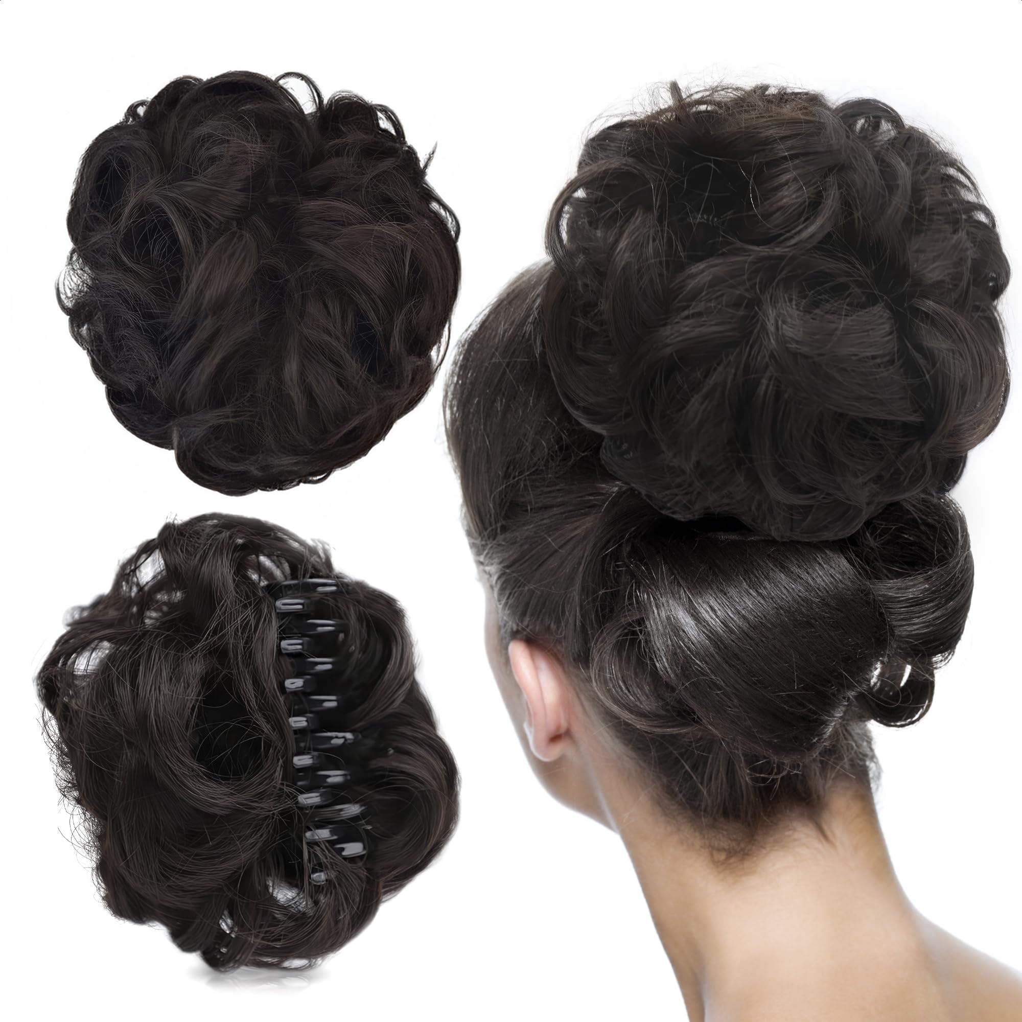 Messy Hair Bun Hair Scrunchies Extension - Extensions Wiggy Hair Extensions Claw Clip with Hair Attached Bun Hair Clips for Women - Wigyy Messy Hair Claw Clip Hair Bun Maker for Hair Accessories