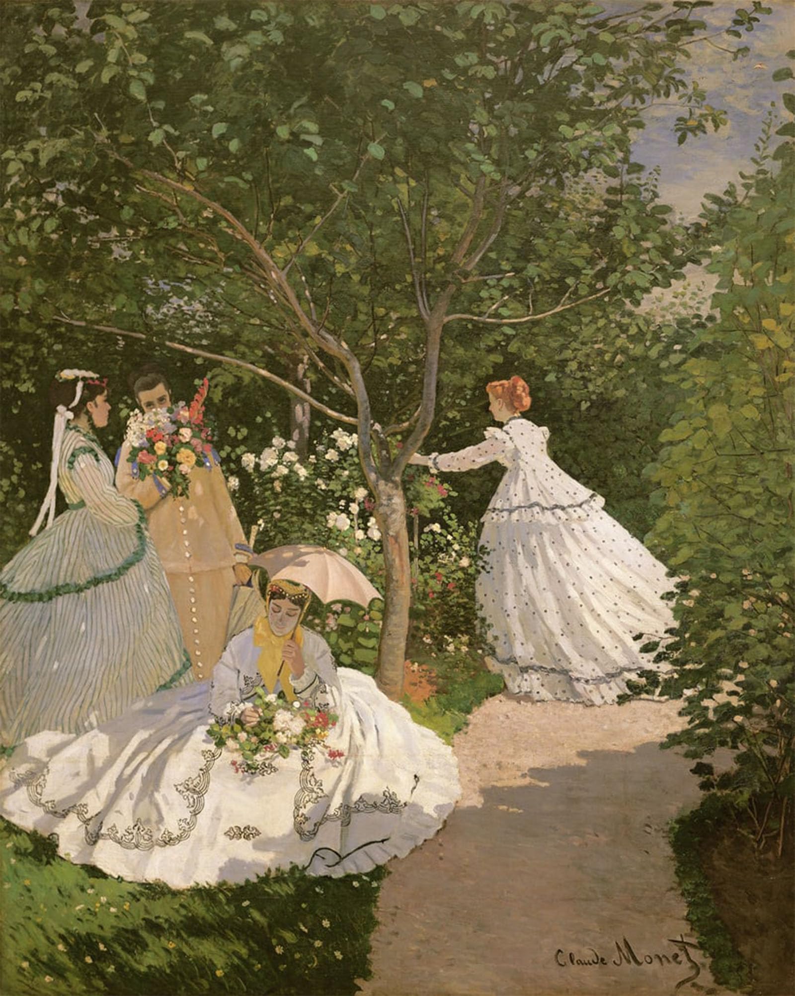 ARTXLXXBN Famous Art Print Poster Vintage Wall Art Women in the Garden by Claude Monet Canvas Art Poster for Home Decor 60x90cm