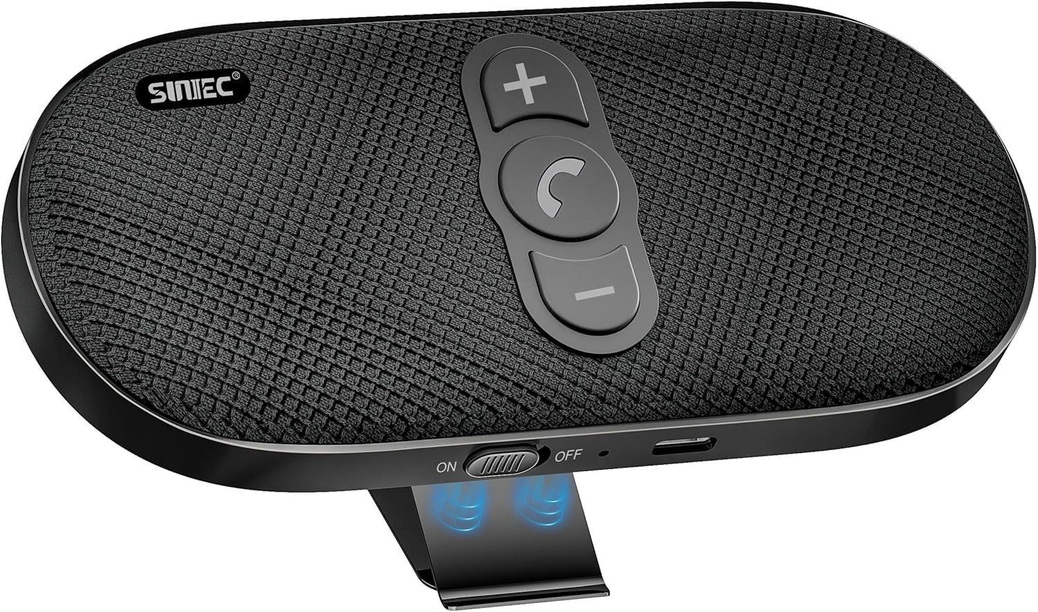 Freisprecheinrichtung für Auto Bluetooth 5.1 Wireless Freisprechanlage | mit Clip Verbindet Siri & Google Assistant Unterstützung Auto EIN Aus Lauter 6W Lautsprecher für GPS Musik Telefon, Schwarz