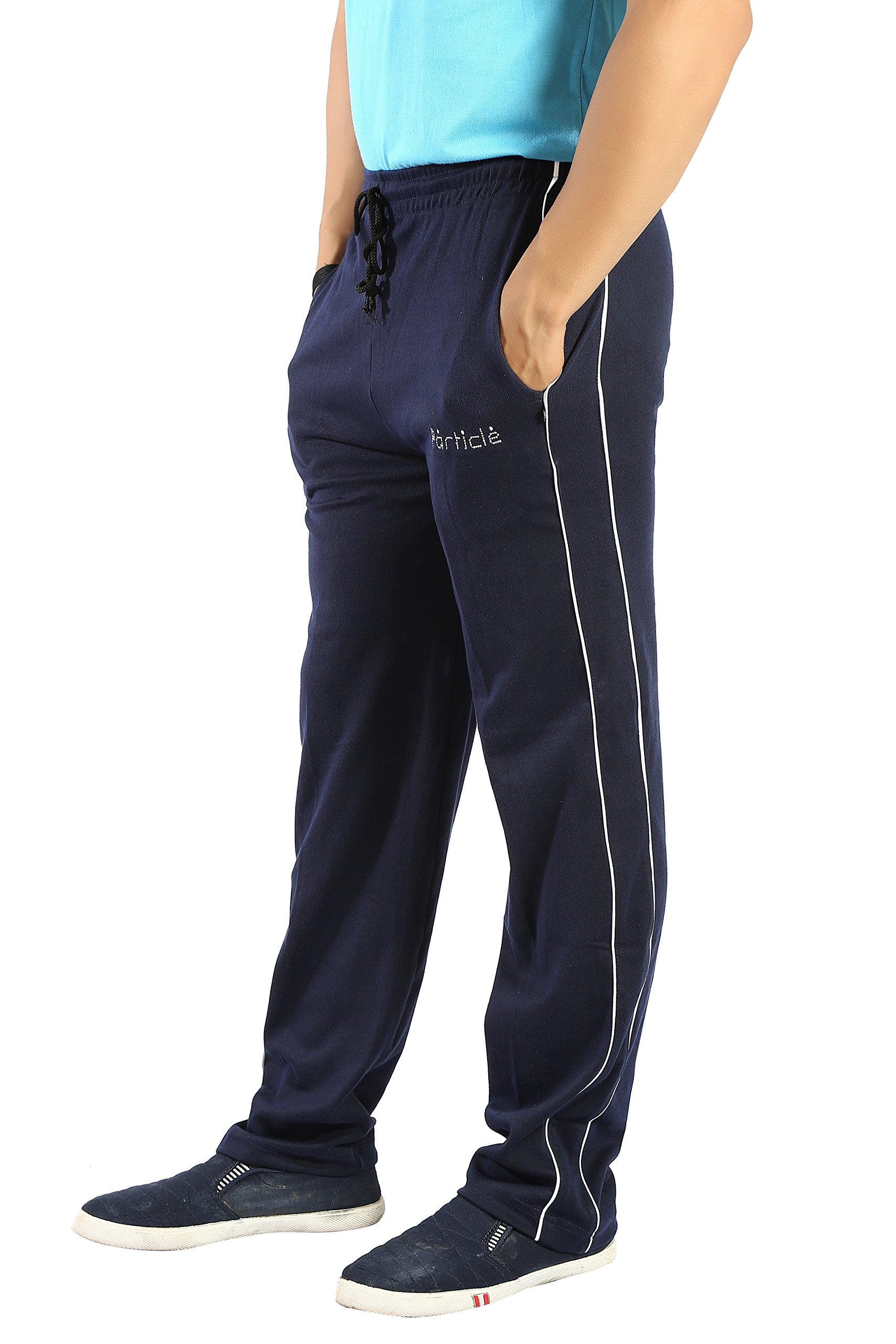 particle Men's Plus Size Track Pants | Big & Tall Design (Waist 36-54) | 230 GSM Cotton Corduroy Texture | Regular Fit Lounge Pants with Double Side Piping-picture-16