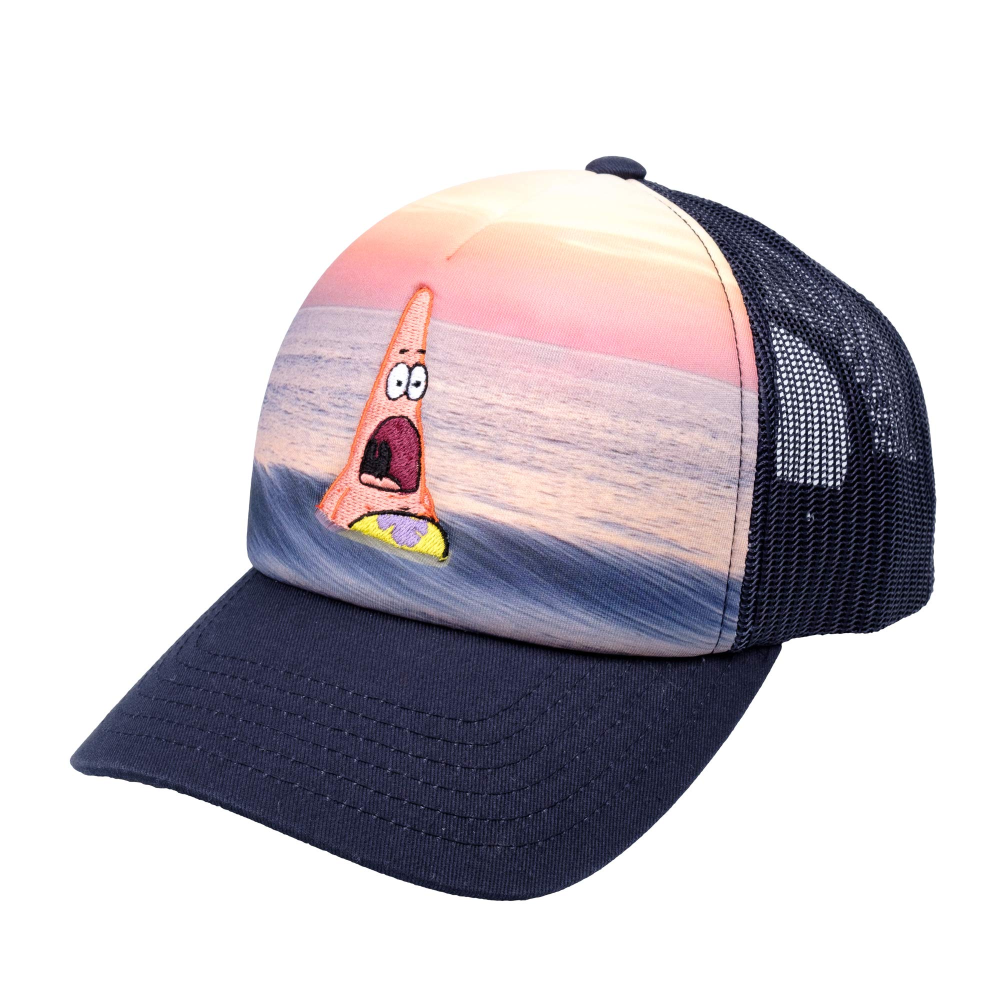 Spongebob Squarepants Trucker Hat, Patrick Star Adjustable Snapback Baseball Cap, Navy Blue, One Size