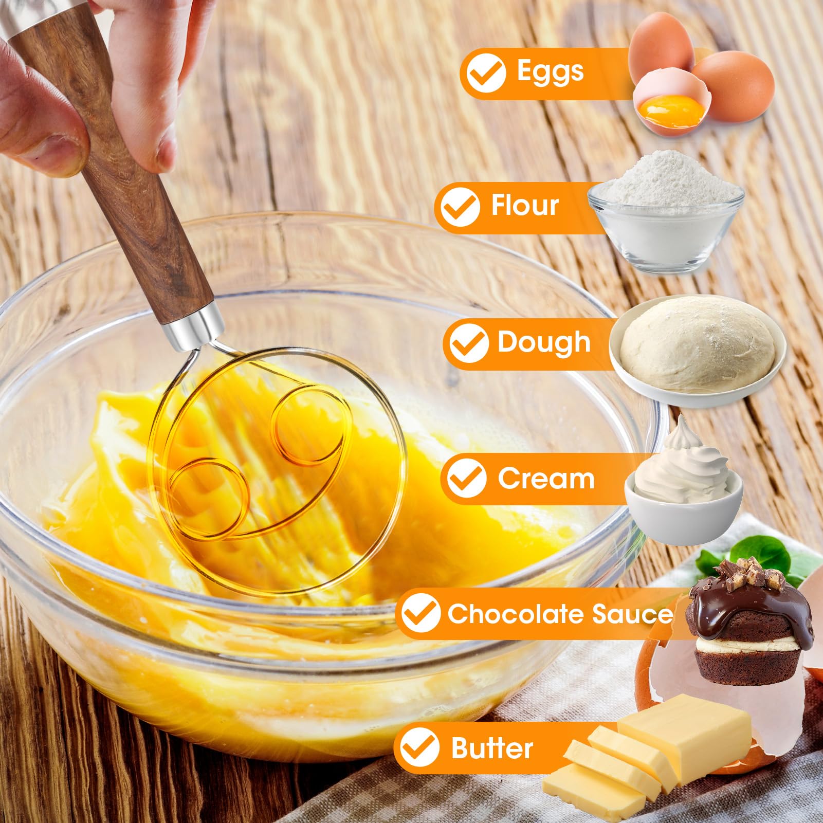 LWLWA 2 Pièces Mini Fouet, 24 Cm Fouet Danois, Manche En Chêne Fouet