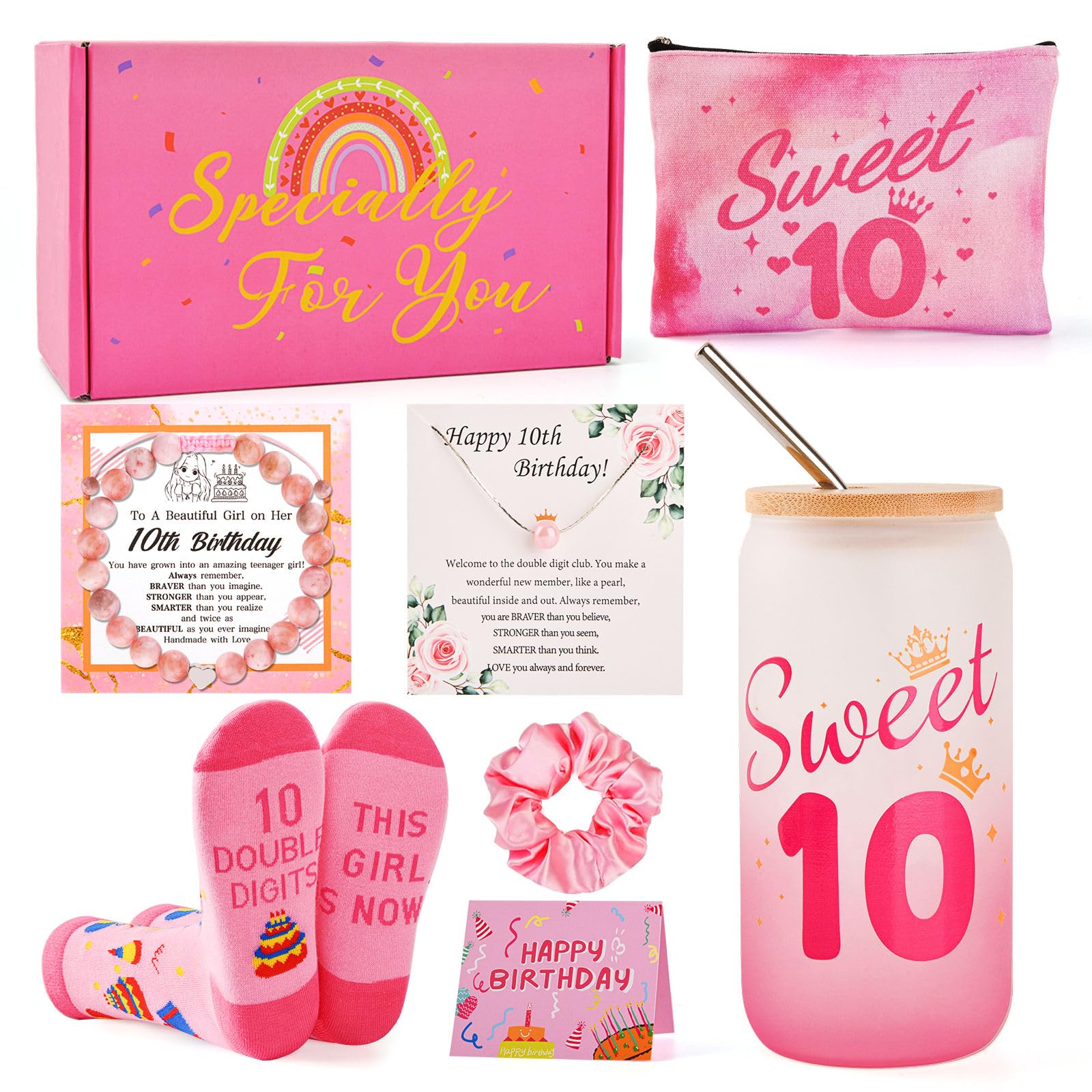 Gflyyue Book Lover Gifts for Women, 16-Oz Glass Cup Book-Themed Gift Set for Book Lovers