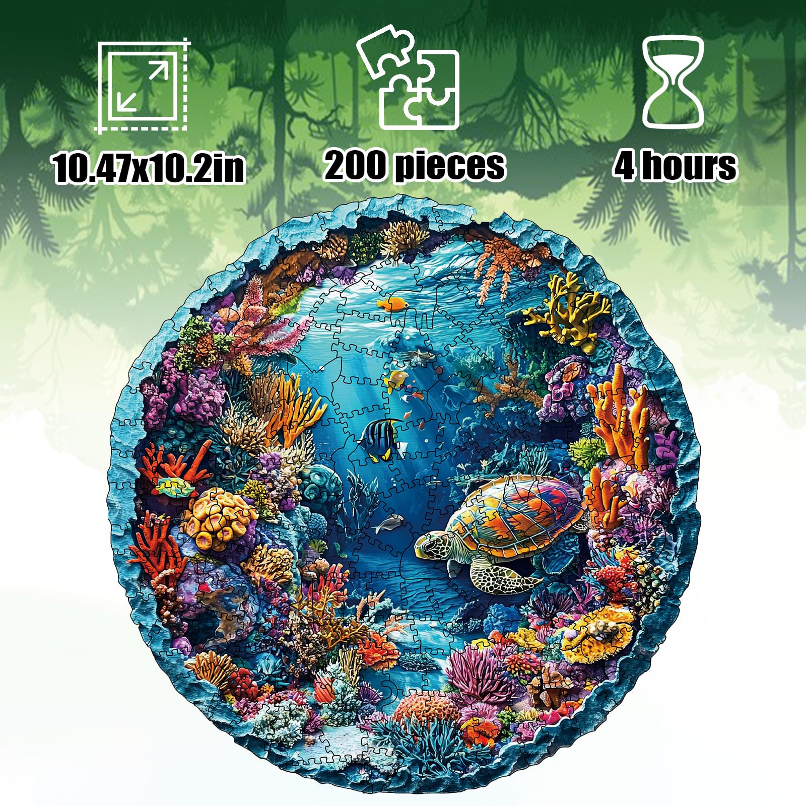 Wooden Puzzles for Adults, 200 pcs Wooden Jigsaw Puzzles for Adults,Irregular shape animal puzzle, Christmas game gifts - Image 2