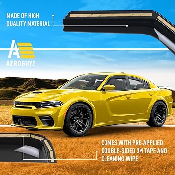 Extra Durable Window Deflectors in-Channel Window Visors Rain Guards Fit for Dodge Charger 2011-2023, Sun Visors, Wind Vent for Shades, Exterior Car Accessories - 4pcs. AG0716