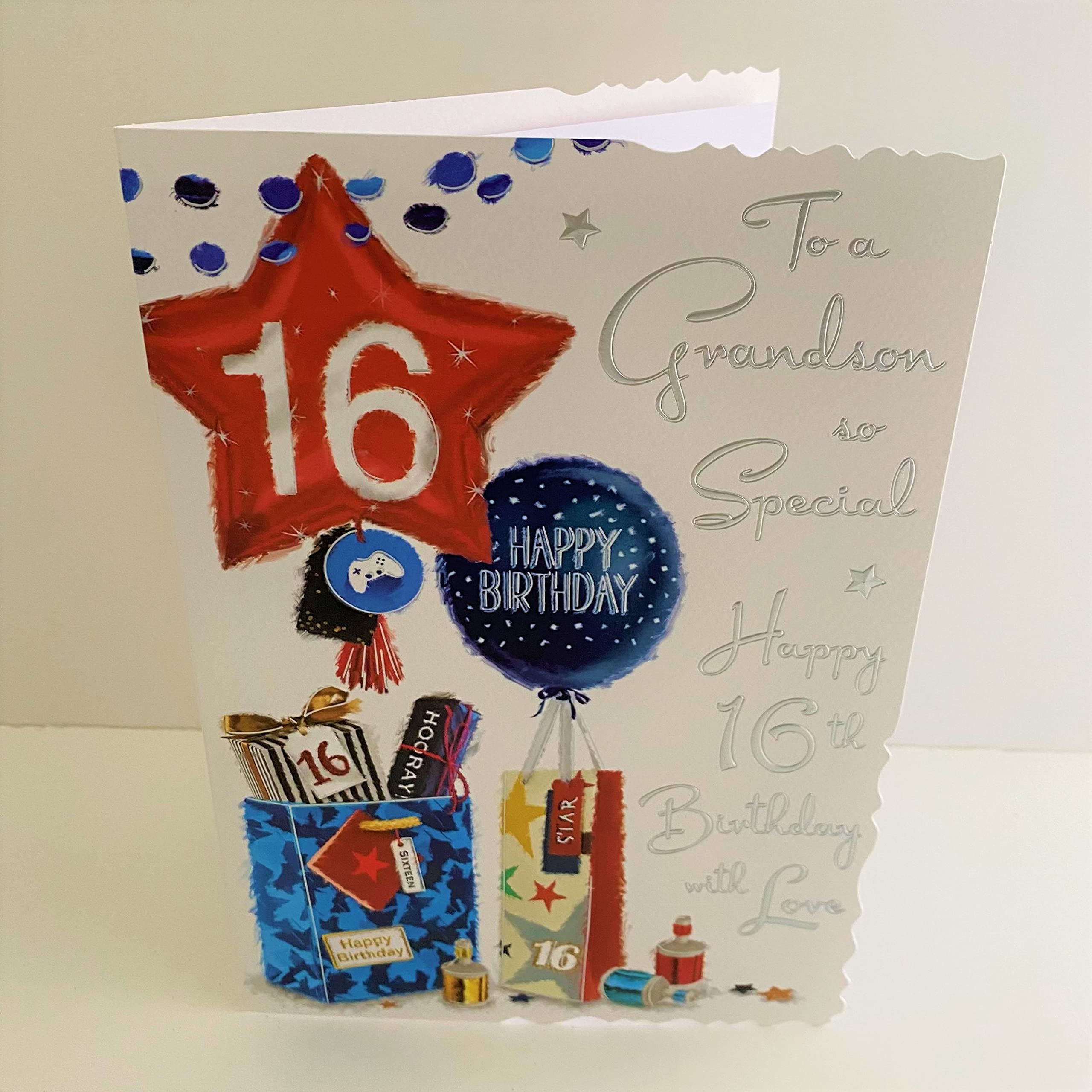 Jonny Javelin Biglietto Auguri Compleanno Per Nipote - Con Palloncini E Scritta "To A Special Great Grandson"