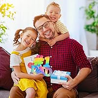 Vista 3 de Adornos de Letras de Madera PAPÁ para Pintar de 7 Pulgadas, Tamaño Grande, Recorte de Papi de Madera para el Día del Padre, DIY en Blanco, Madera