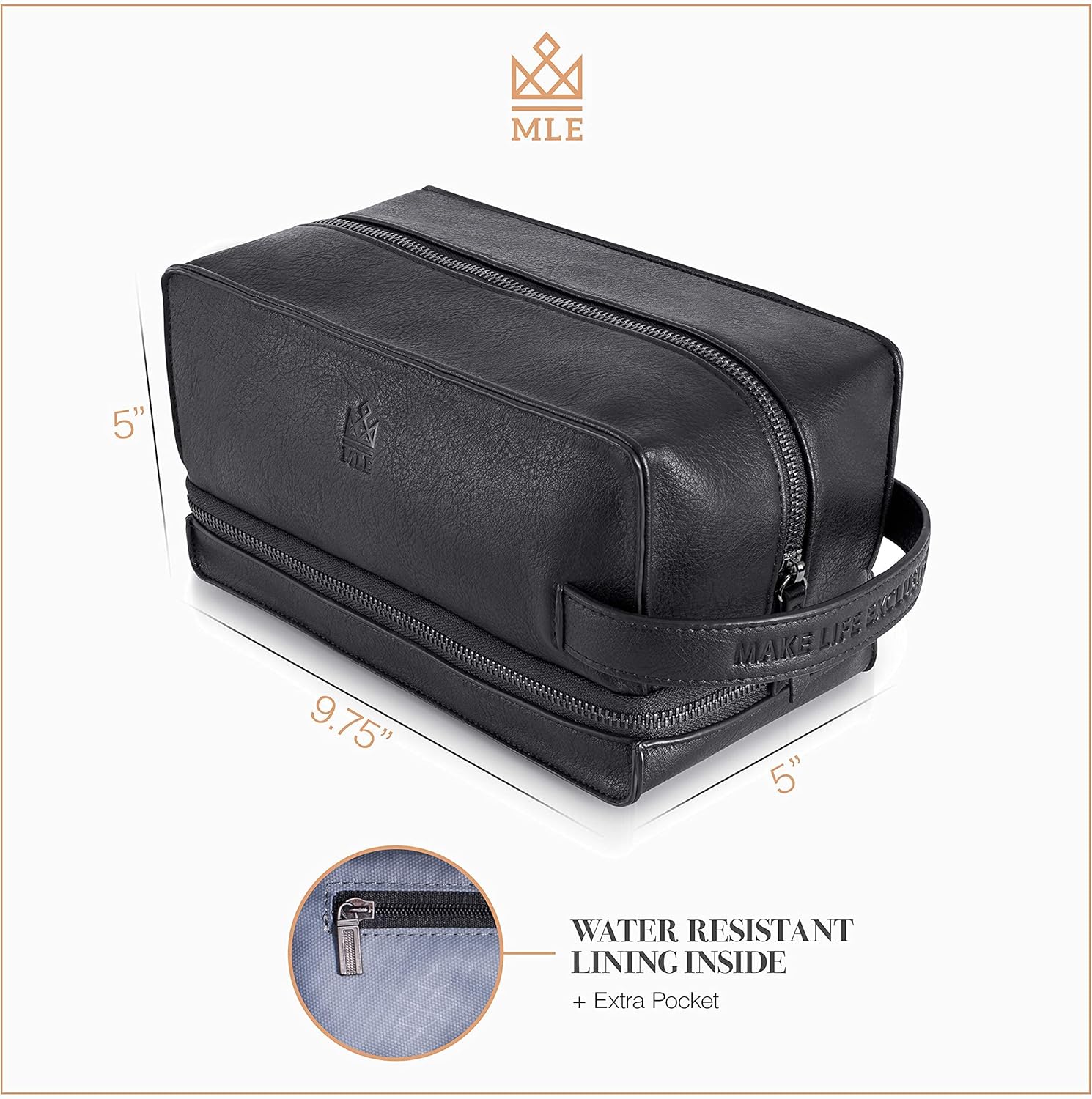 Leather Shaving Bag for Men, Mens PU Leather Toiletry Bag, Leather Dopp Kit for Men, Toiletry Bag, Mens Travel Toiletry Bag, Hygiene & Grooming Kit Organizer, Cruelty-Free Leather and Hand Stitched Vanity Case : Beauty & Personal Care