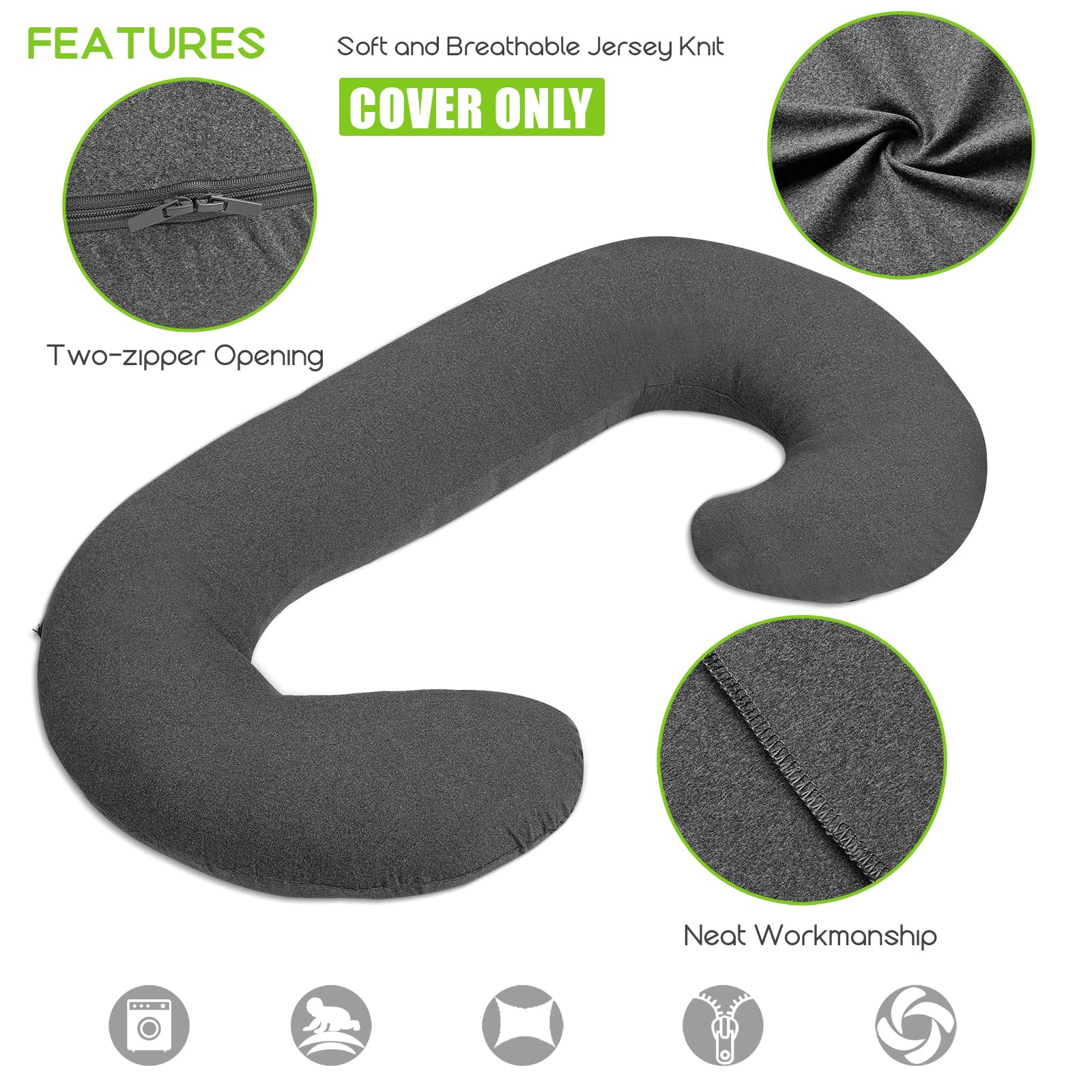 Federa Per Cuscino A U Comfort Collections – 3,5 M, Colore Vino, In Cotone/poliestere, Per Cuscino Gravidanza