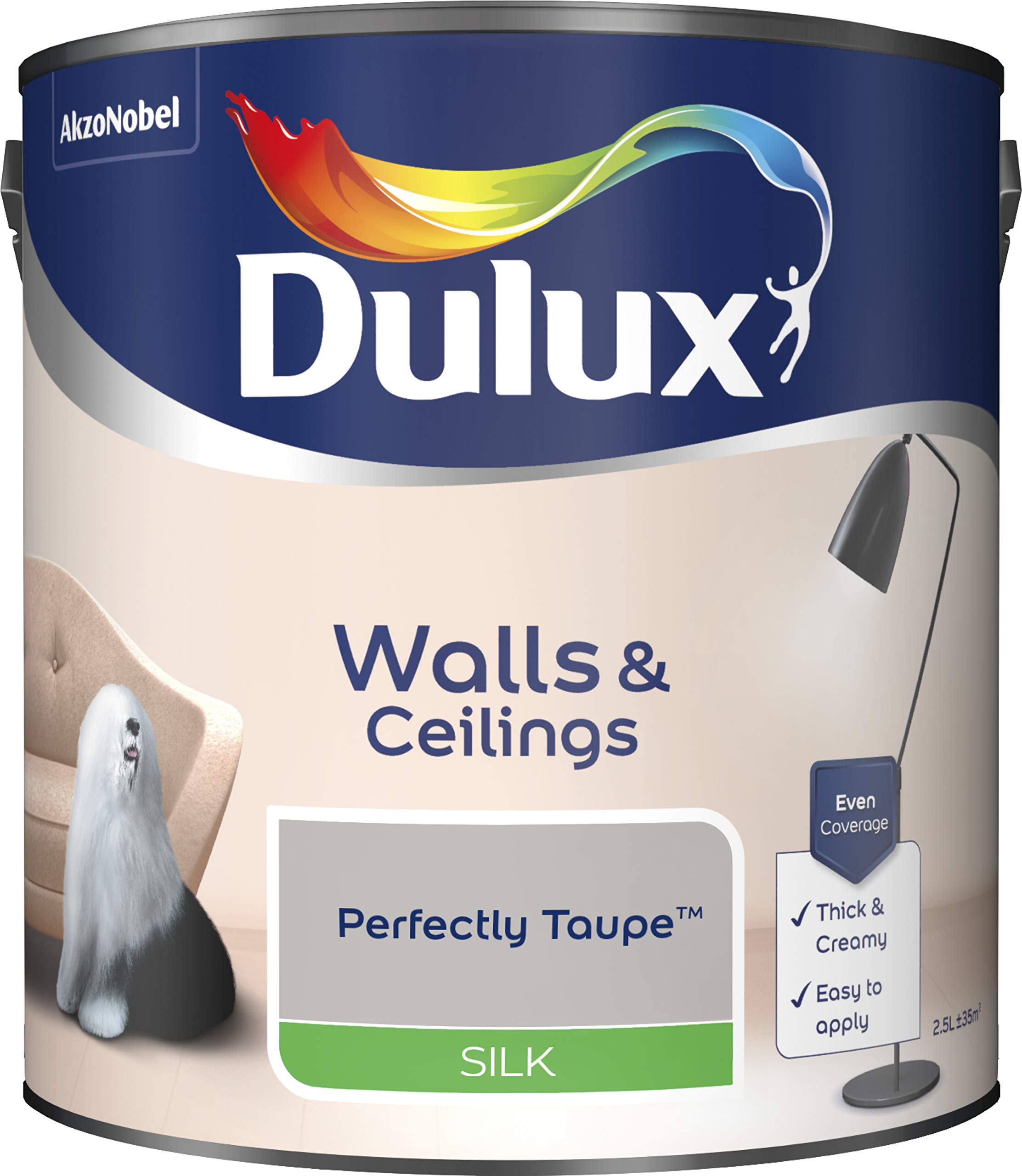 Dulux Paints 2.5 Litre Ready Mixed Silk Perfectly Taupe