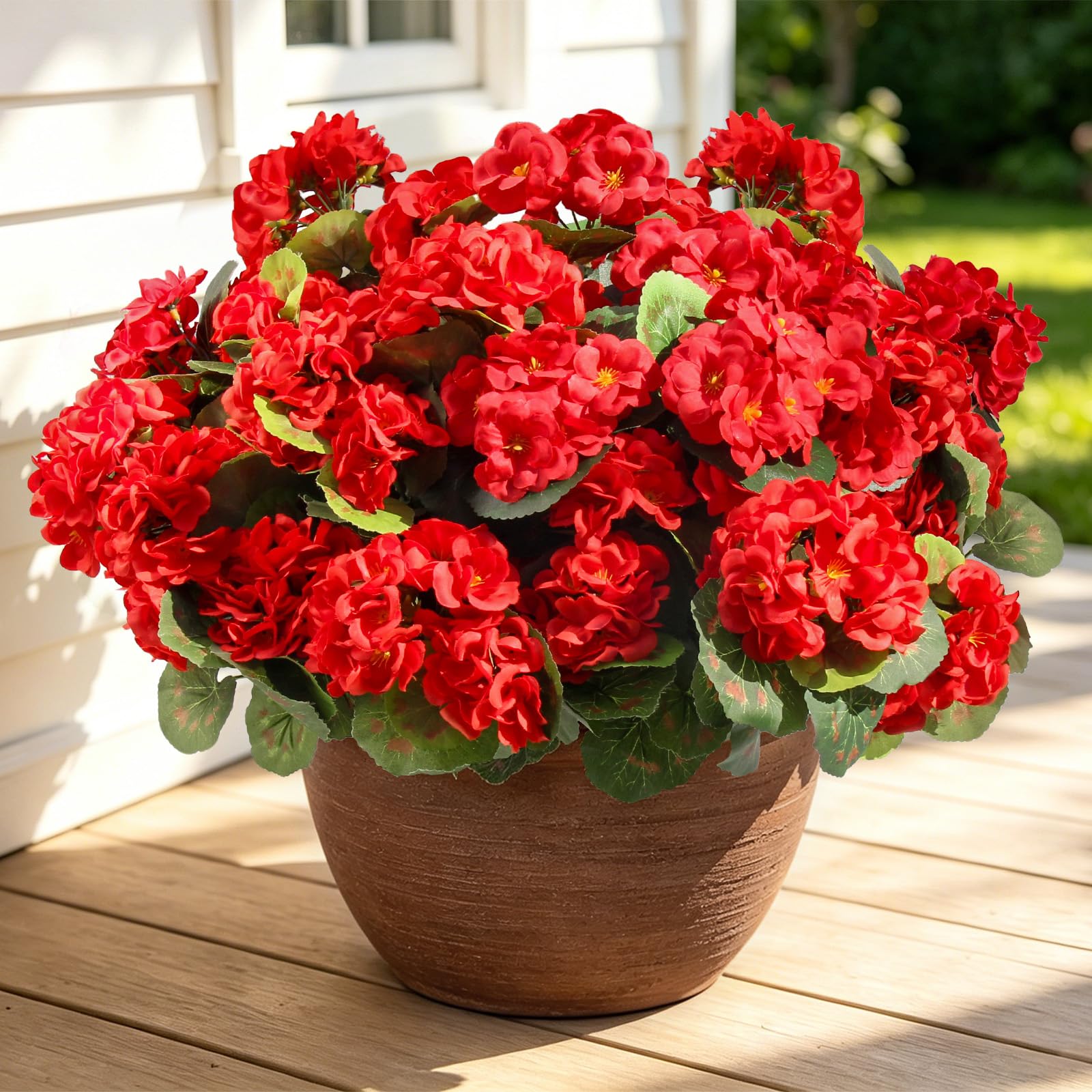 Flortevera 4 Bundles Artificial Geraniums