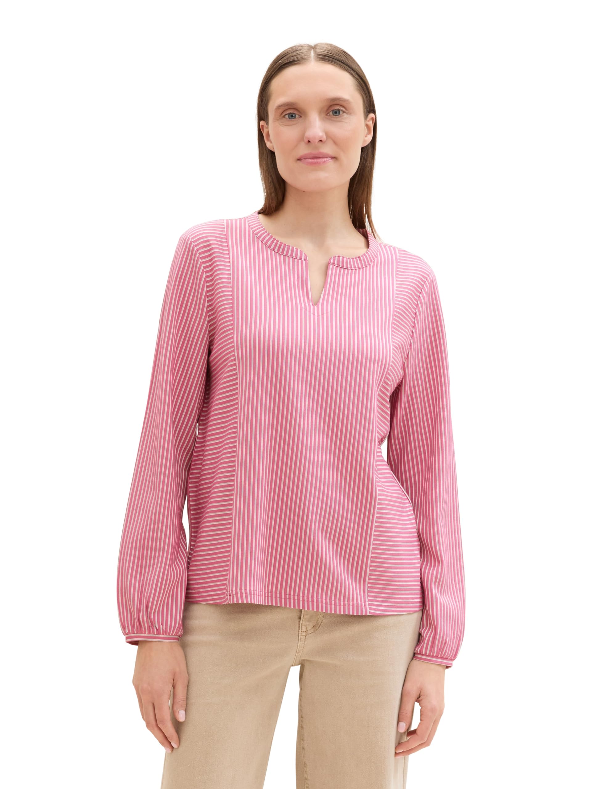 Tom Tailor Damen Basic Bluse mit Streifen