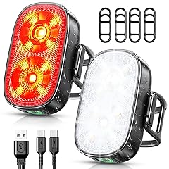 Bike Lights, Ultra-Slim USB-C Rechargeable Bike Lights Front and Back, [5+6 Lighting Modes] & IP65 Waterproof, Super Bright Bicycle Light Set for Road Mountain Night Riding