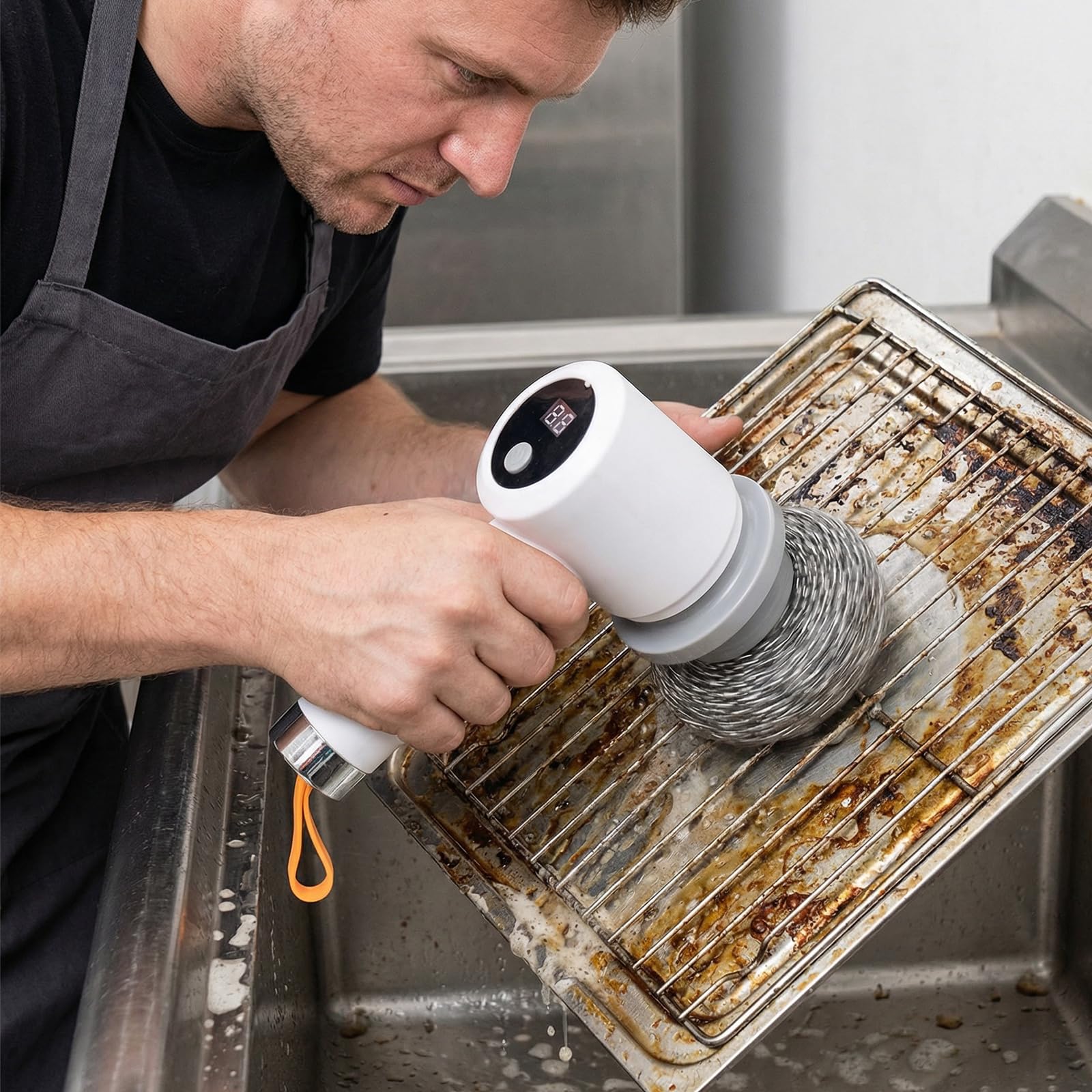 Spazzola Elettrica Rotante per Pulizia - 5 Testine Intercambiabili & 3 Modalità - Perfetta per Piastrelle, Cucina, Vetro e Tazze, Impermeabile, Autonomia 180 Min - Design Wireless e Leggero