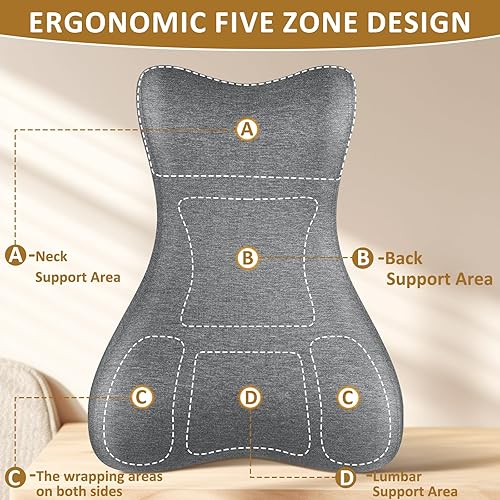 Miniatura 4 de Almohada de lectura para cama, almohada ergonómica de cuña para cabecero, almohada de apoyo de espuma viscoelástica para la cama, sentado, adulto