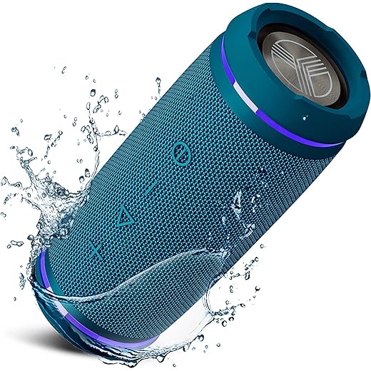 Treblab HD77 Blue-Premium Bluetooth Portable Speaker-360° HD Surround Sound-Wireless Dual Pairing-25W of Stereo Sound-DualBass Technology - IPX6 Waterproof Design with up to 20H(Renewed)