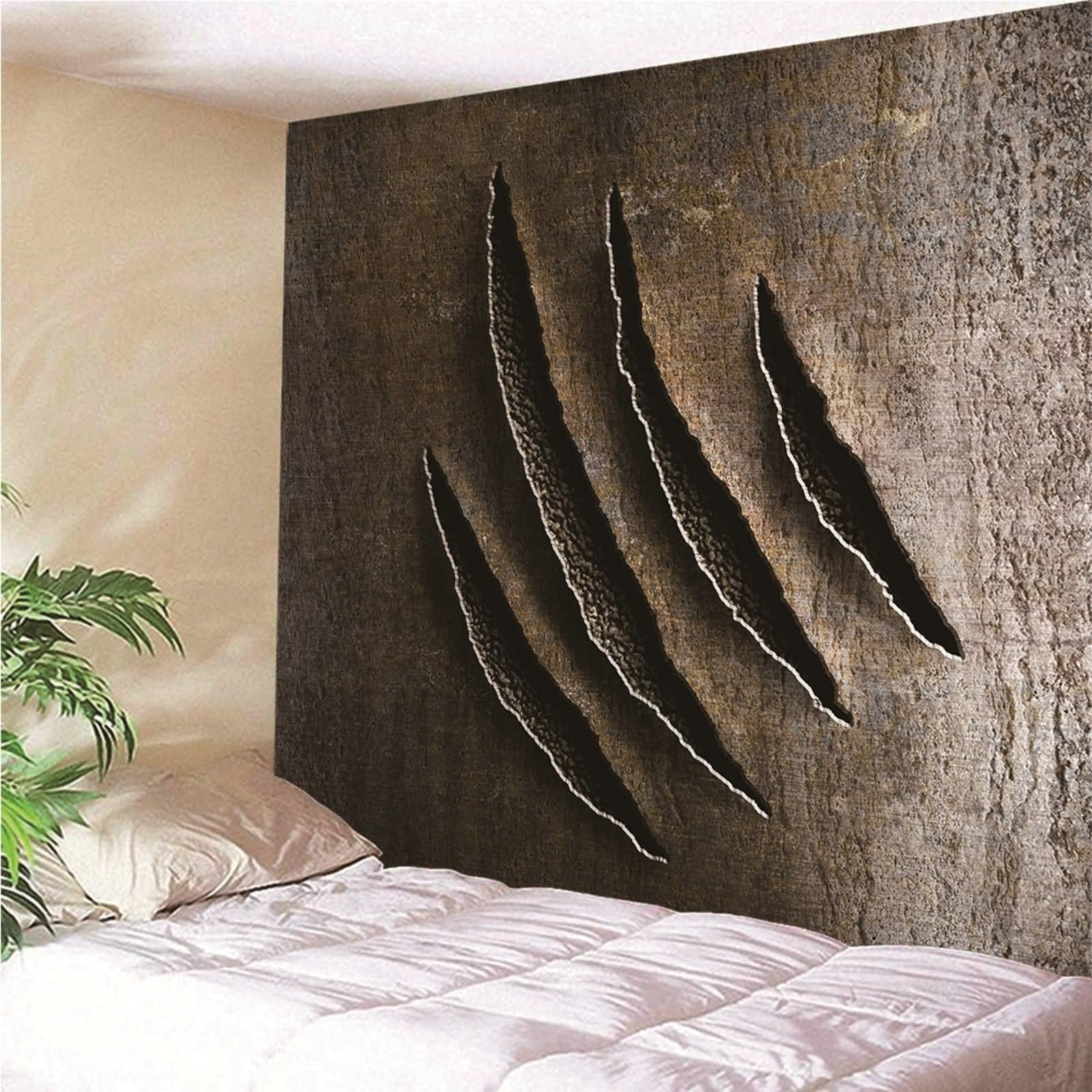 Aotiwe Wandteppich Aesthetic Vintage, Wanddeko Wohnzimmer Rissige Wand aus Polyester Braun 300X260Cm für Wohnung