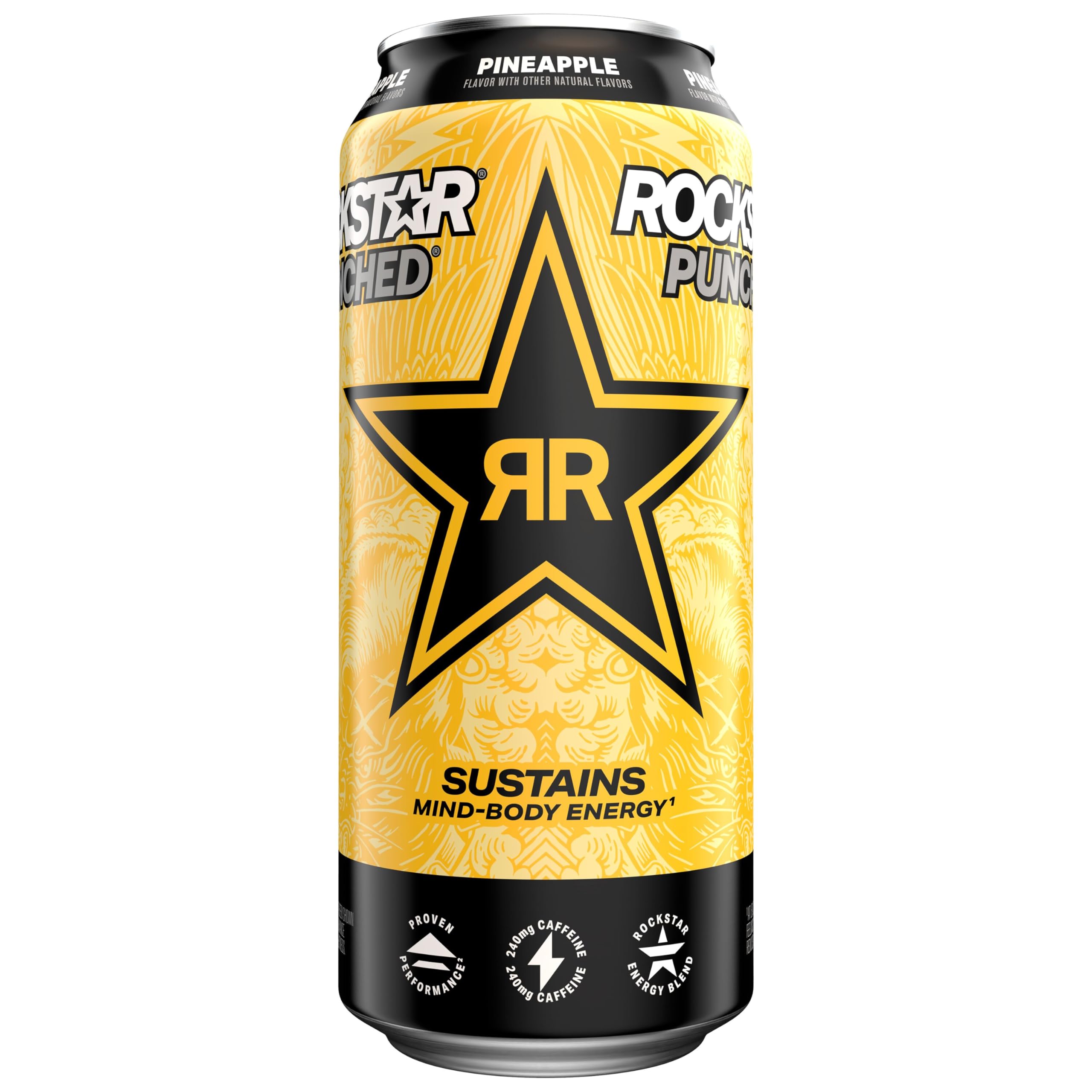 Amazon.com: Rockstar Punched Energy Drink, Pineapple, 16 fl oz Can