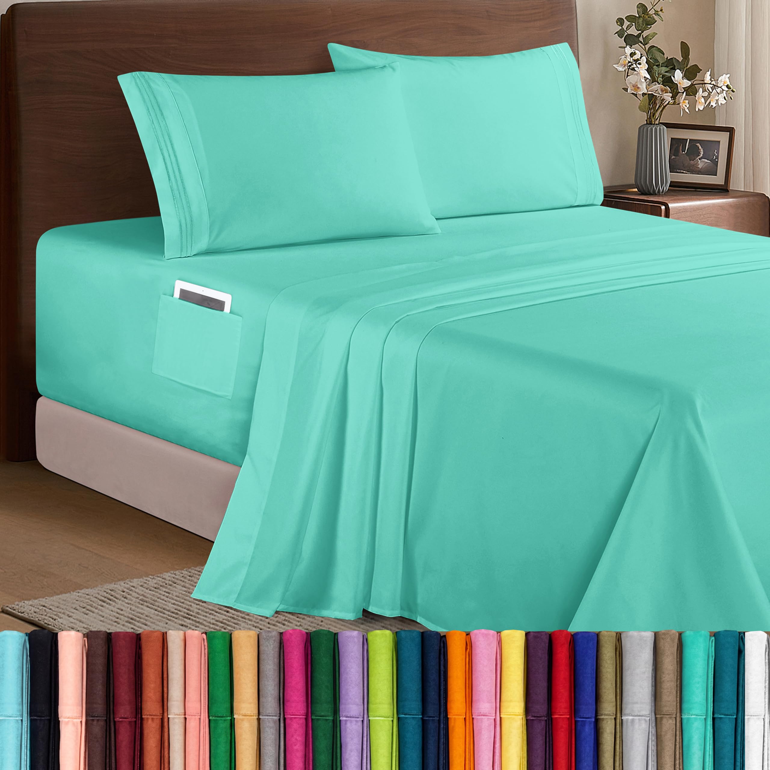 Elegant Comfort Luxury 1500 4-Piece Microfiber Sheet Set Twin XL