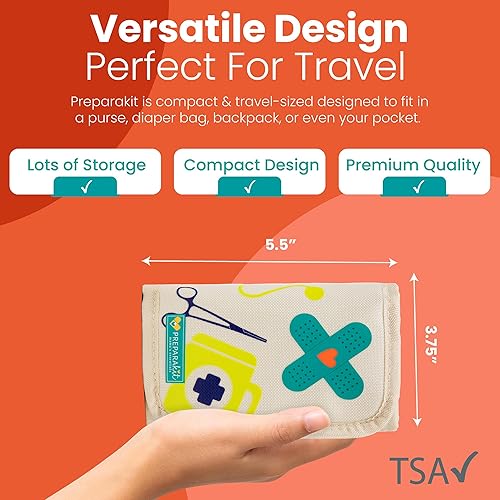 Miniatura 4 de Bolsa de Kit de primeros auxilios de viaje de emergencia de mamá compacto para coche mochila bolsa de pañales bolso y regalo para baby shower