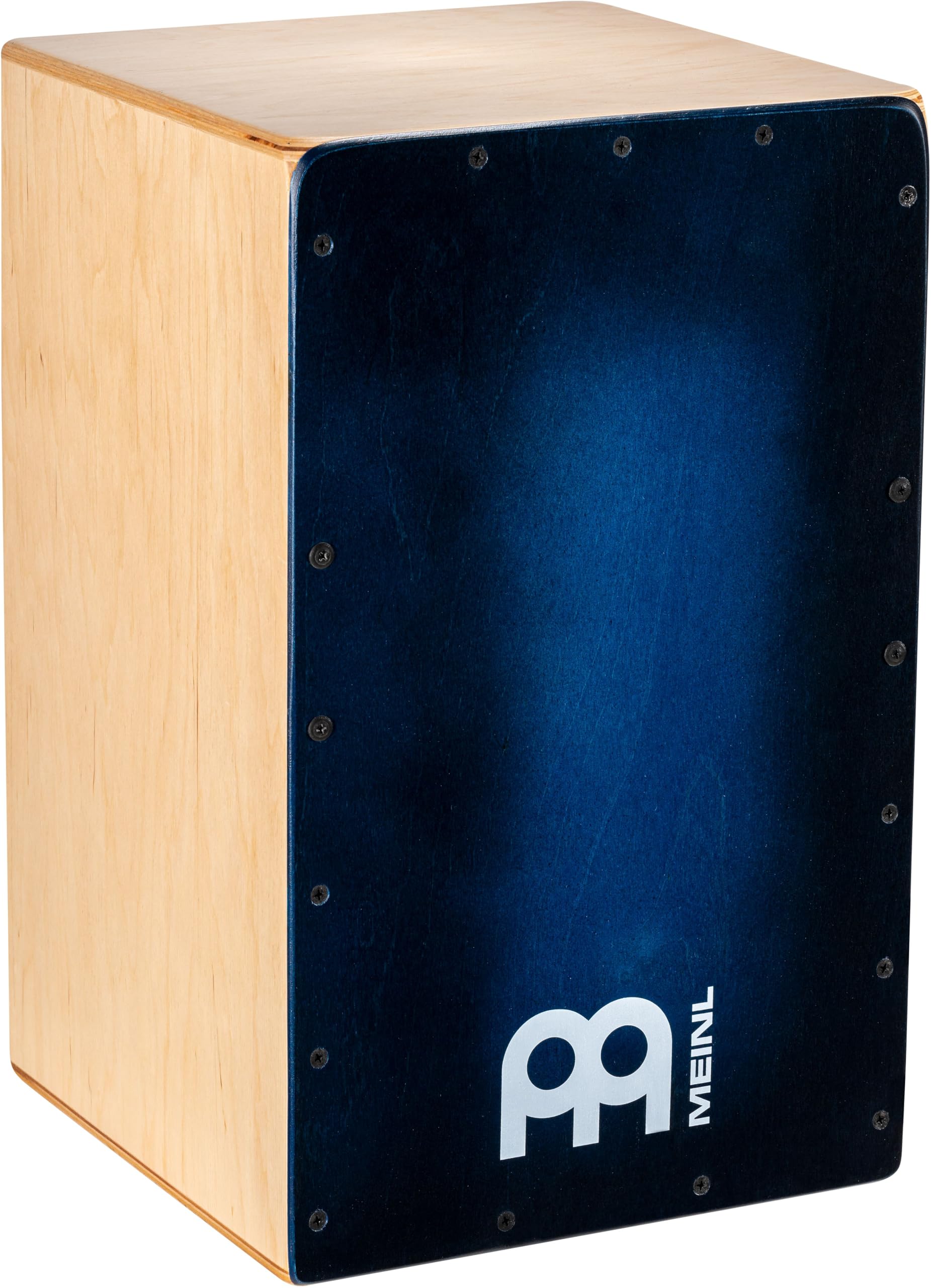 Meinl Percussion Snarecraft Cajon Instrument - Große Trommelkiste mit zwei Snare-Teppichen - Baltische Birke, Natur/Blau (SC100BLB)