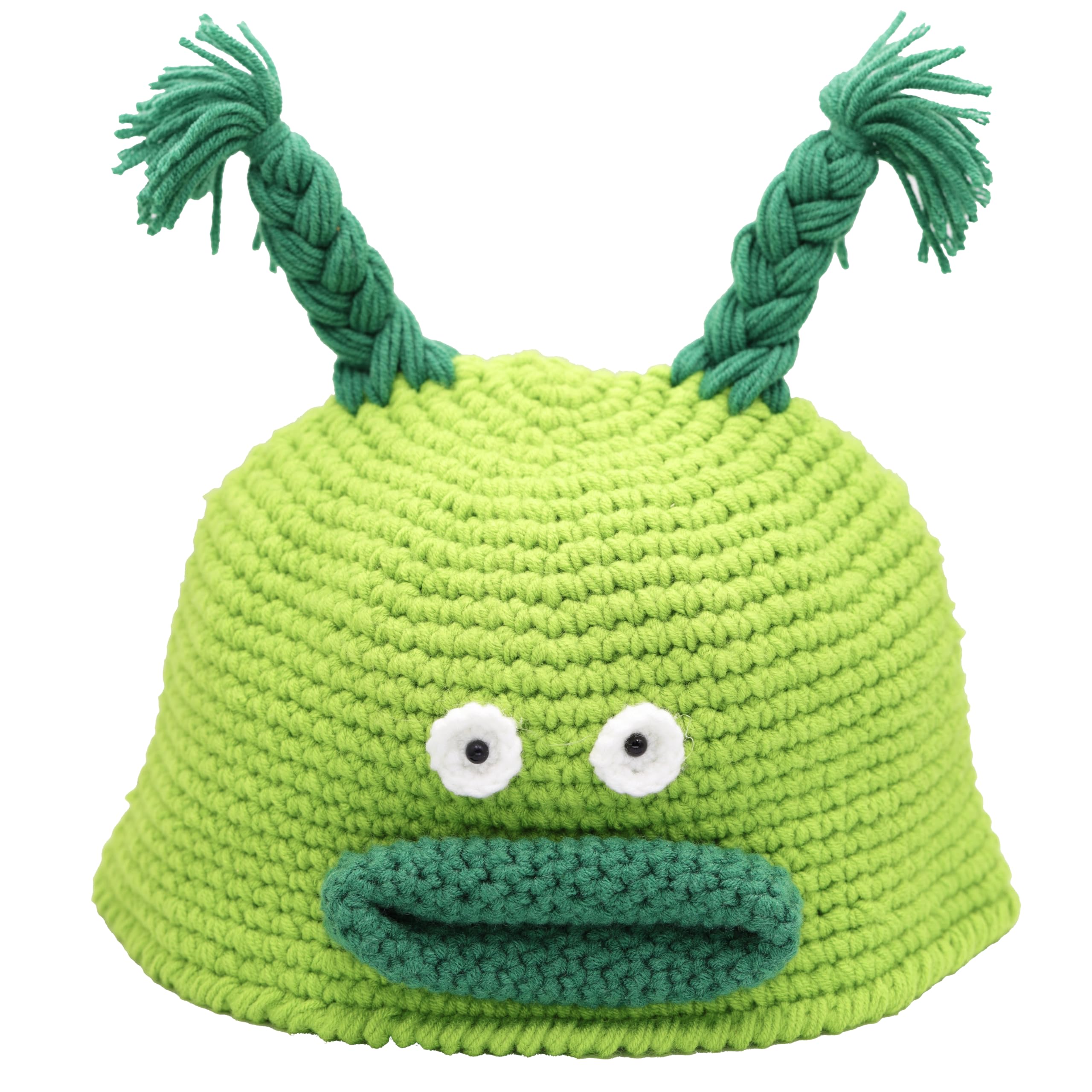 Union PowerFunny Knitted Hat, Warm Beanie Hat with Braid, Big Mouth Design Halloween Cosplay Costume Accessories