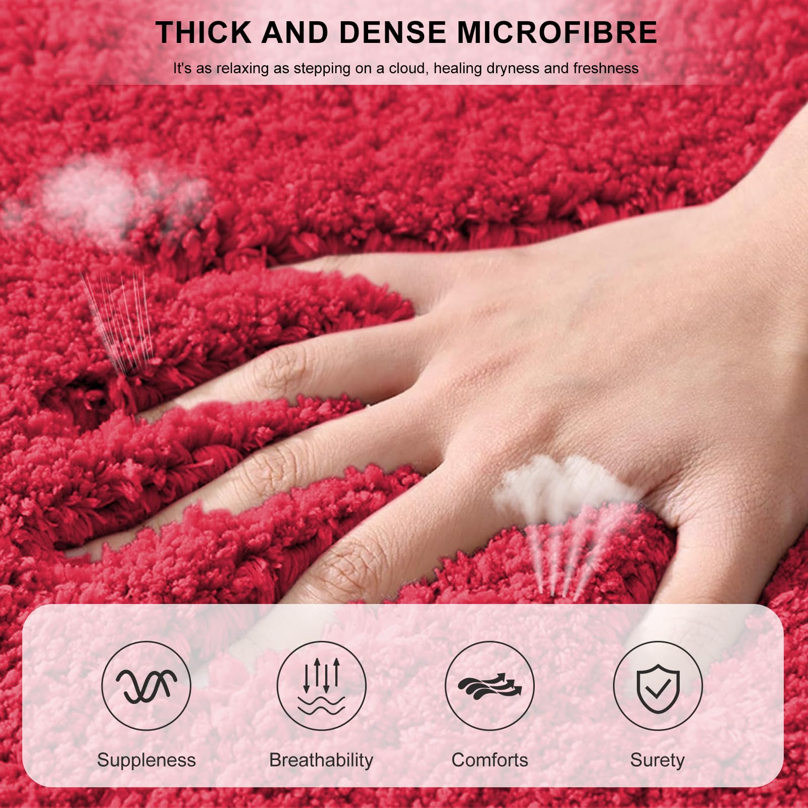 LUOJINYI Tapis de Bain, antidérapant, Doux, Absorbant l'eau, en
