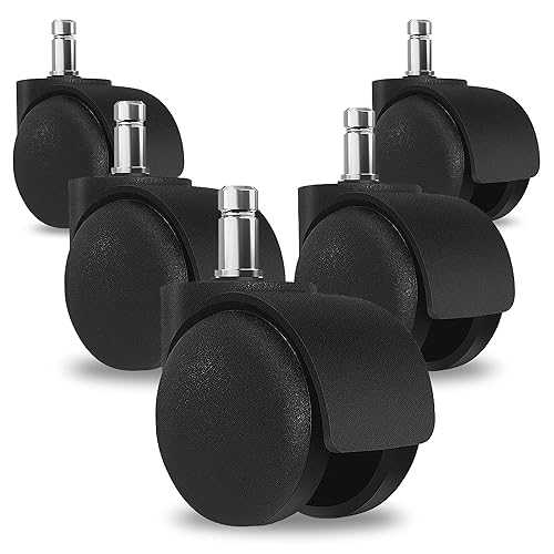 Reemplazo de rueda para silla de oficina, ruedas giratorias de hoja enrollable, ruedas para silla de oficina de 2 pulgadas, repuesto resistente,