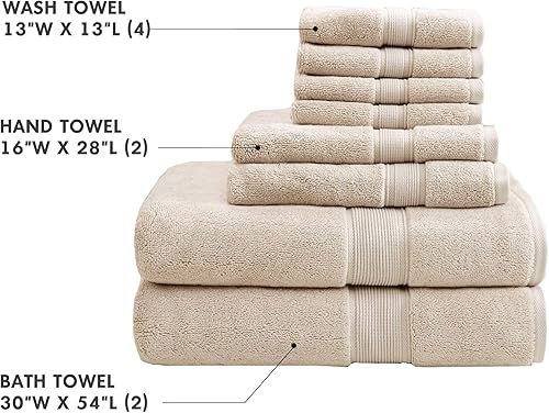 Miniatura 7 de MADISON PARK SIGNATURE - Altamente absorbente, secado rápido, incluye 2 para ducha, 2 para manos y 4 para lavado facial