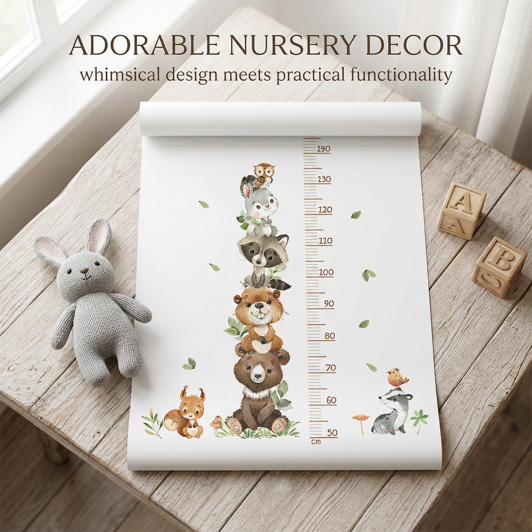Metro adesivo murale misura altezza bambini 50-150 cm decorazione camerette