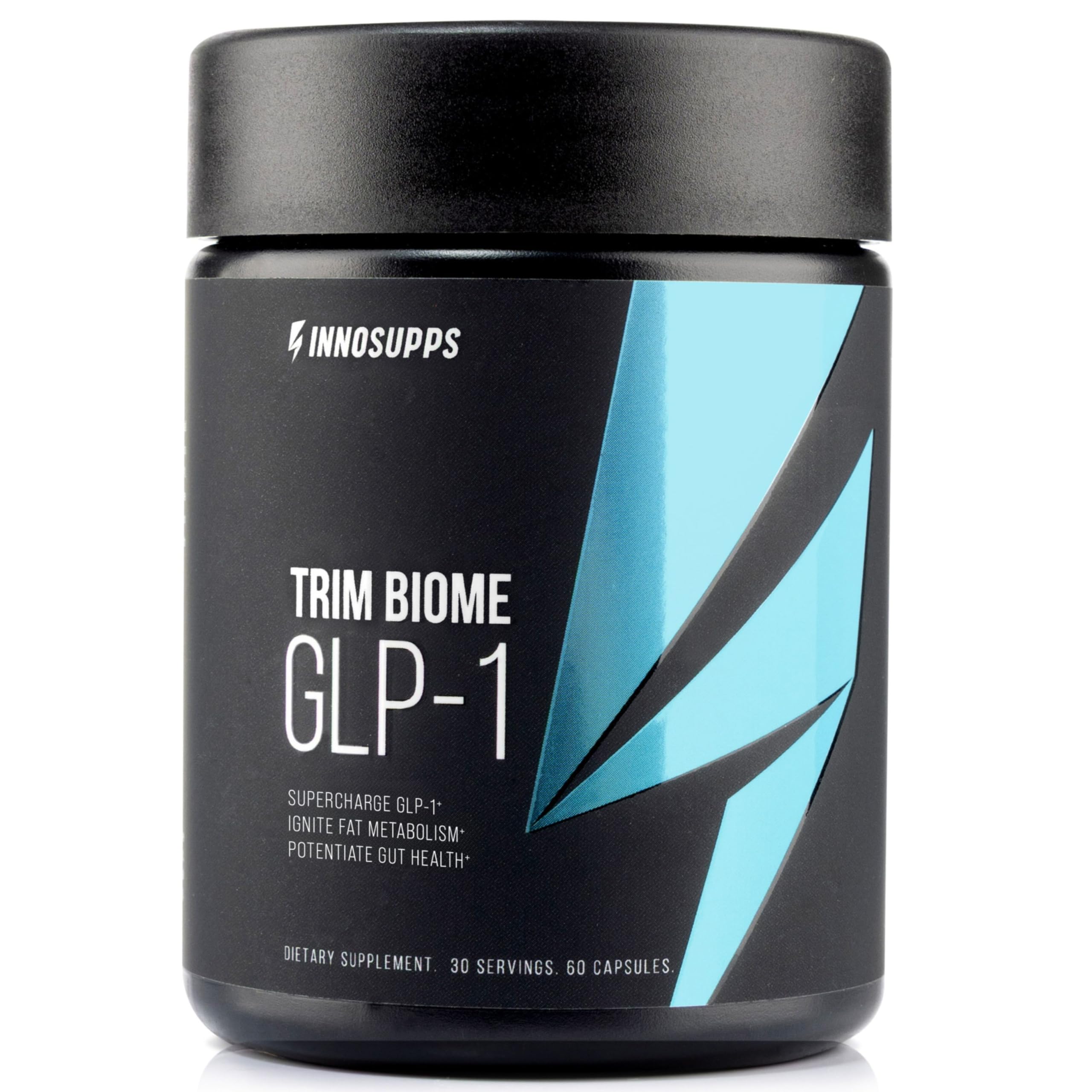 InnoSupps Trim Biome GLP-1 - Gut Health + Metabolic Support* - Prebiotic + Probiotic + Postbiotic - Akkermansia + Berberine - 60 Capsules. 30 Servings