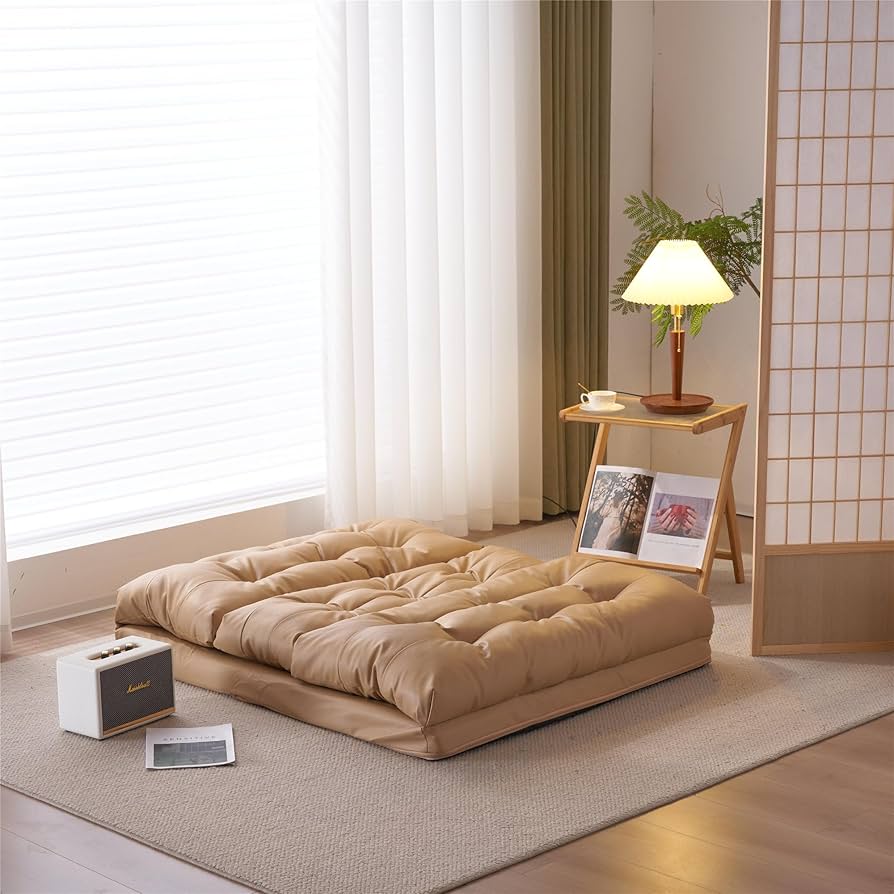 ソファベッド 折りたたみ式幅108cm ローソファー 2 人掛け クッション付き Amazon｜ソファーベッド ソファベッド ローソファー 2人掛け マルチに