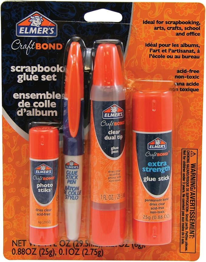 Elmer's E61579 CraftBond Scrapbook Glue Set, Includes Photo Stiks Glue