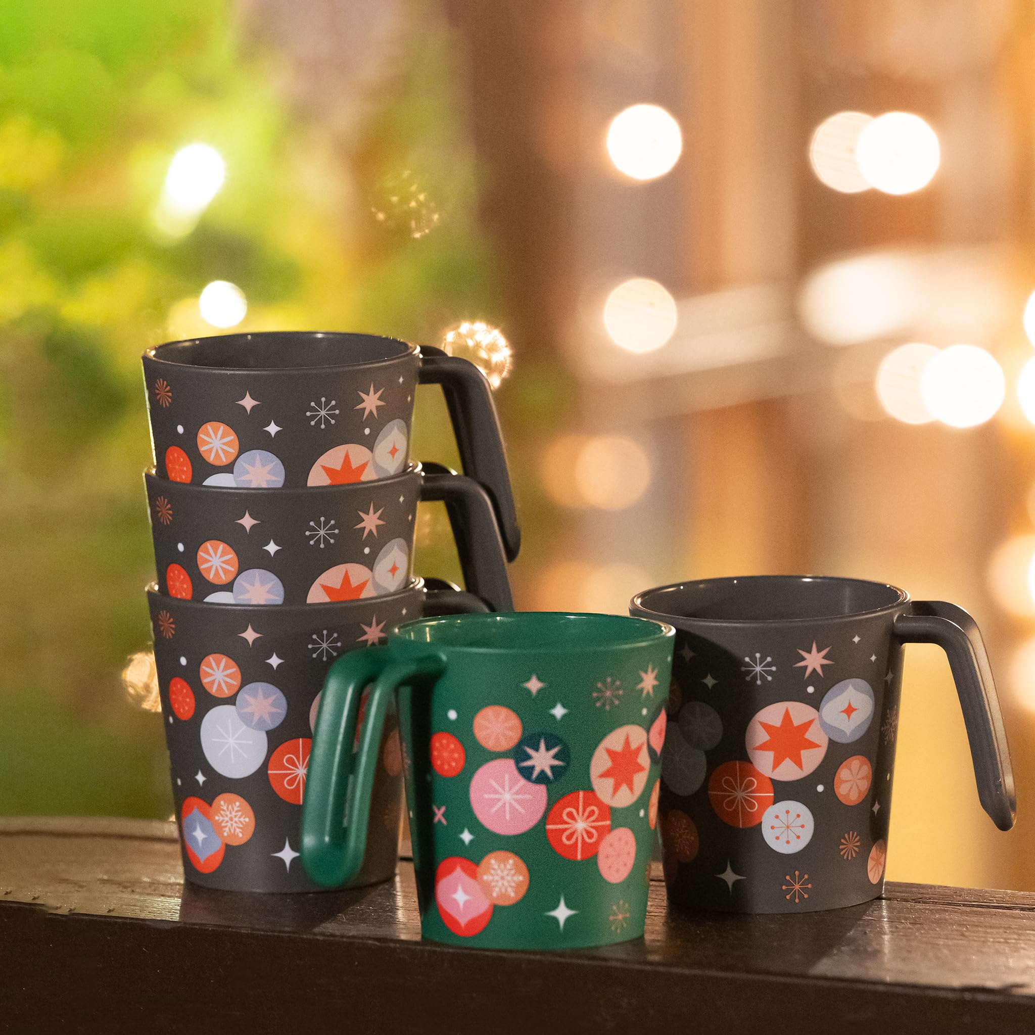 Koziol MUKK Mehrwegbecher, wiederverwendbar, stapelbar, spülmaschinenfest, Glühweinbecher für Weihnachtsmärkte, 30er Set, max. Füllmenge 260 ml, Eichstrich bei 200 ml, Velvet Green