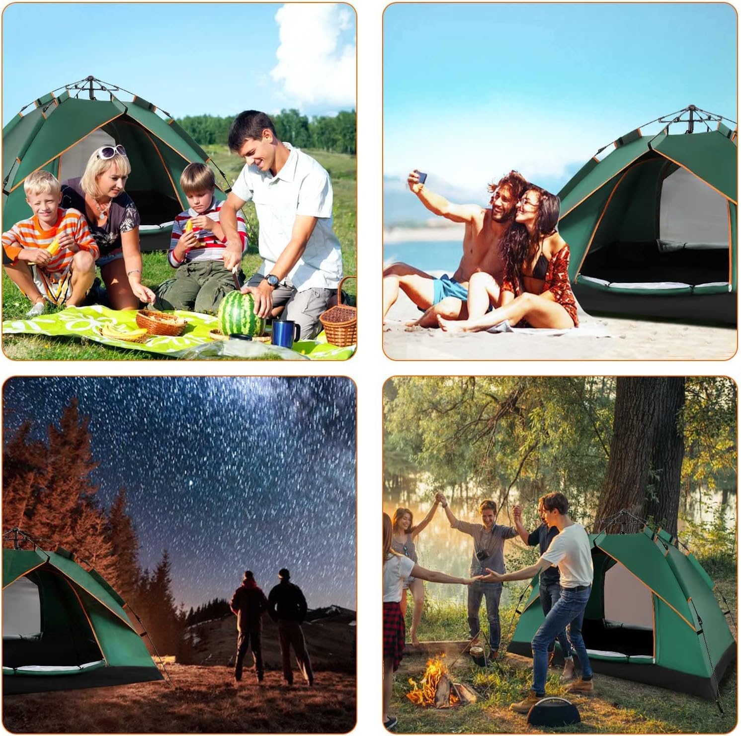 Trintion Camping Zelt 2-3 Mann Pop Up 4 Jahreszeiten Wasserdicht Winddicht
