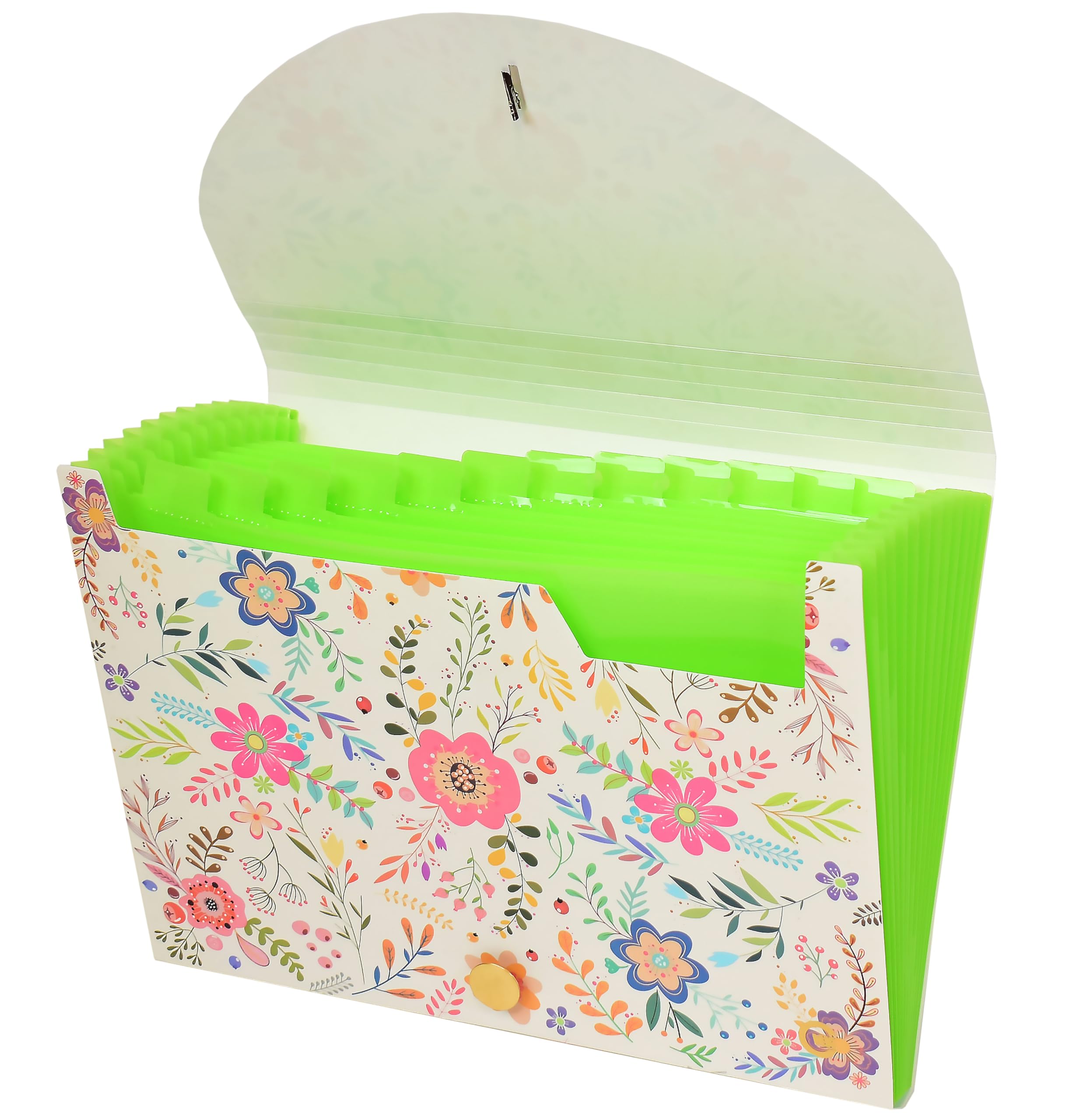 CNK 13-Pocket Expanding File Folder Organizer - Accordion Document Holder With Labels (3-Pack)