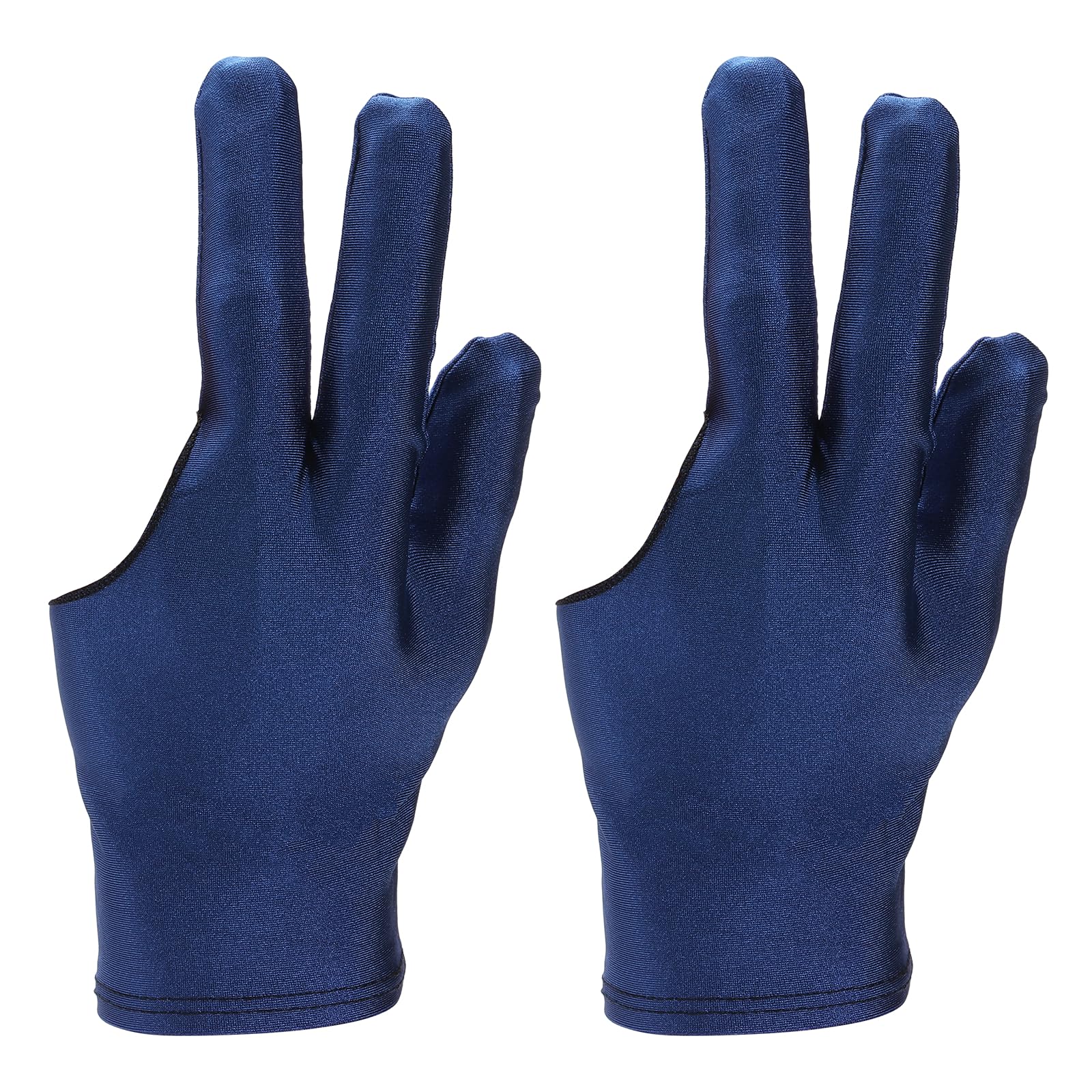 YELARXI Three Fingers Pool Gloves, Billiards Left Hand Cue Sport Gloves 2 Pcs & Blue-Fitting for Women Men Billiard Shooter Carom Pool Snooker Cue Sports Accessories