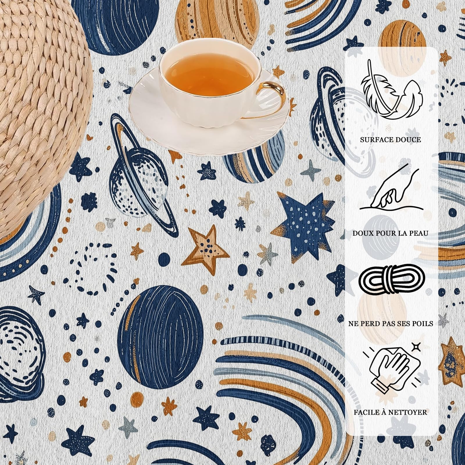 Univers Système Solaire Tapis Garcon