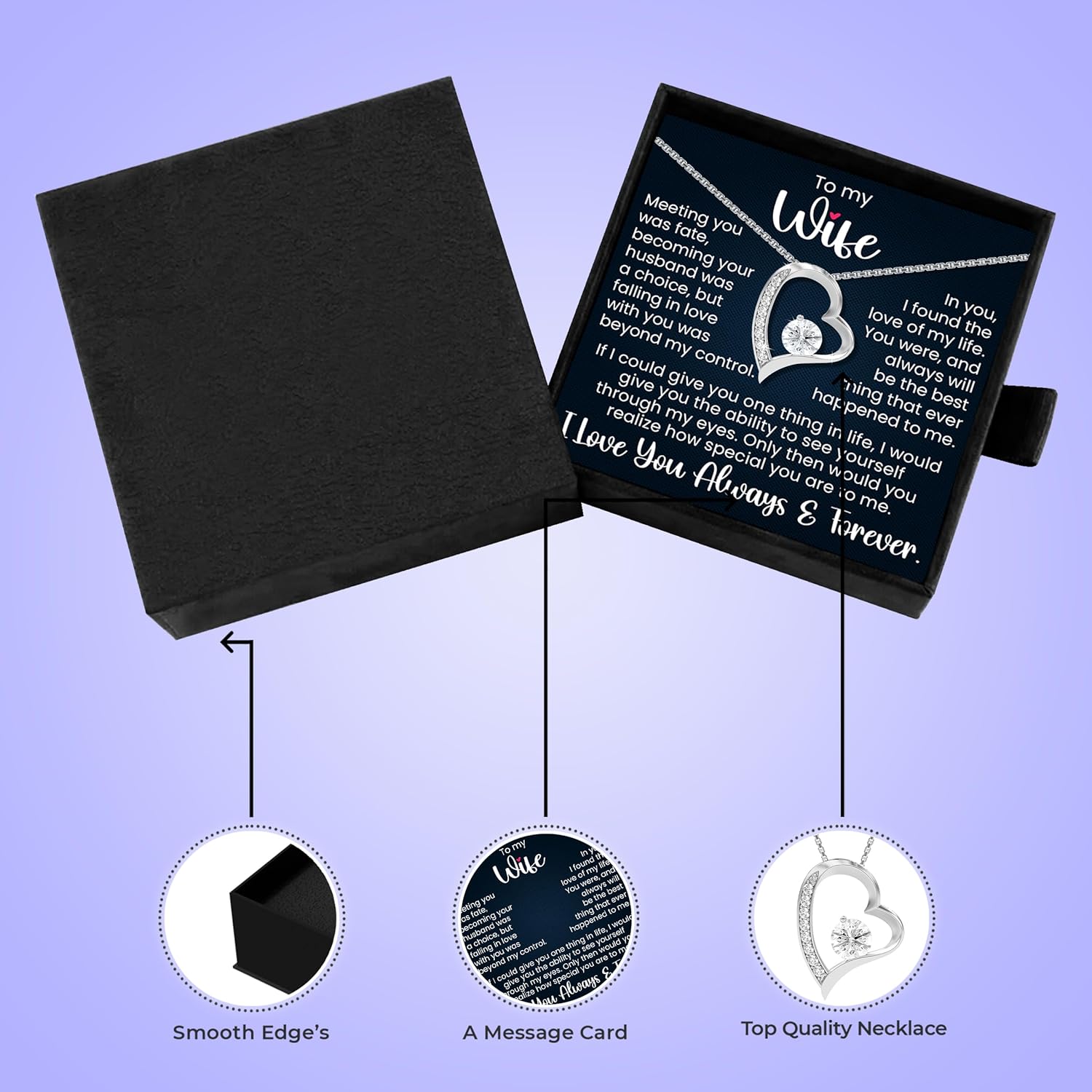 Wife Necklace for Her|soulmate Anniversary or Birthday Gift From Husband| Mother's Day or Valentine's Day Pendant Jewelry for Hot Doe - Image 3