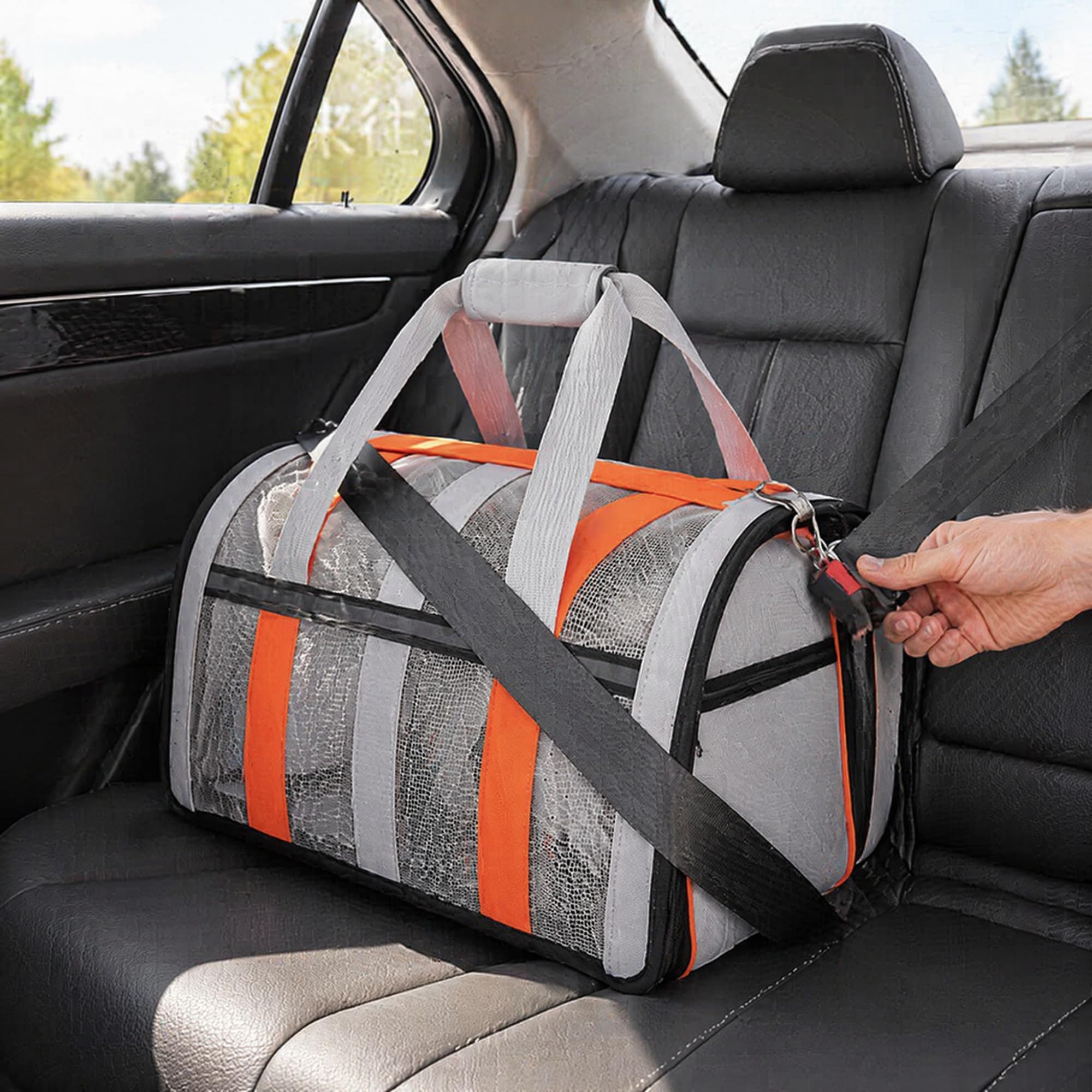 Hund Reisetasche,Transporttasche Für Haustiere,Netzstoff Faltbar Atmungsaktiv Robust Tragbar Transportabel, für Katzen & Hunde Bis 10 Kg