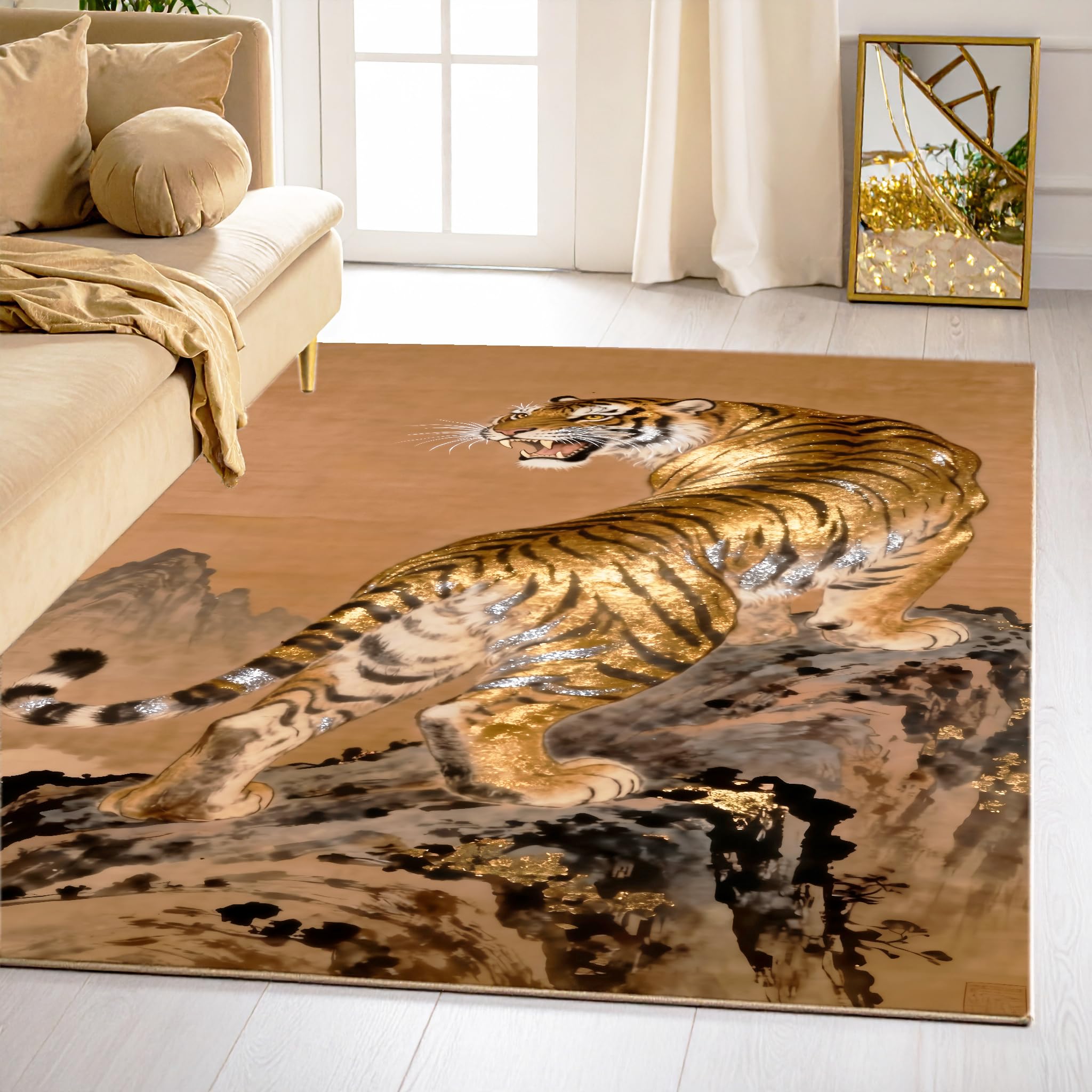 Ishro Home Aurelia Petals Carpet - 4'x6' Floral Rug -7