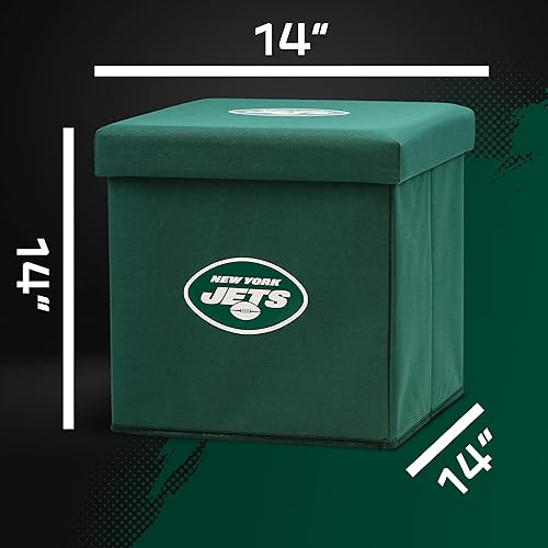 Miniatura 3 de Franklin Sports NFL - Otomana de almacenamiento + contenedor  Contenedores organizadores plegables del equipo de fútbol de la NFL, decoración de