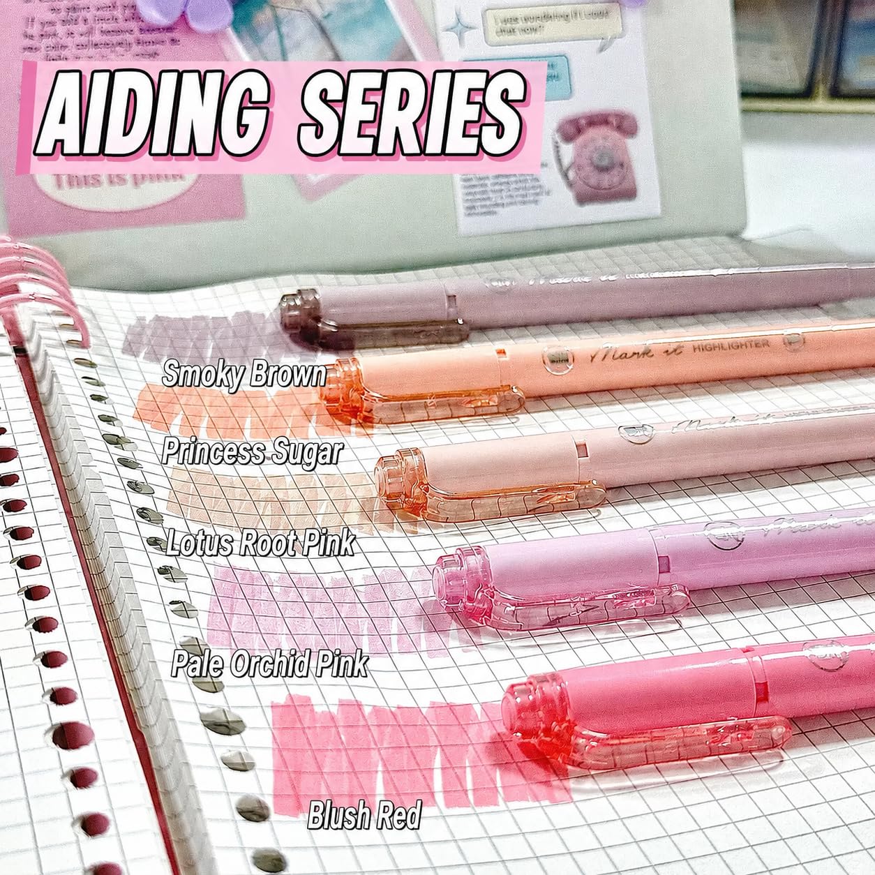 Pastell-Textmarker in 20 Farben, niedliche ästhetische Textmarker