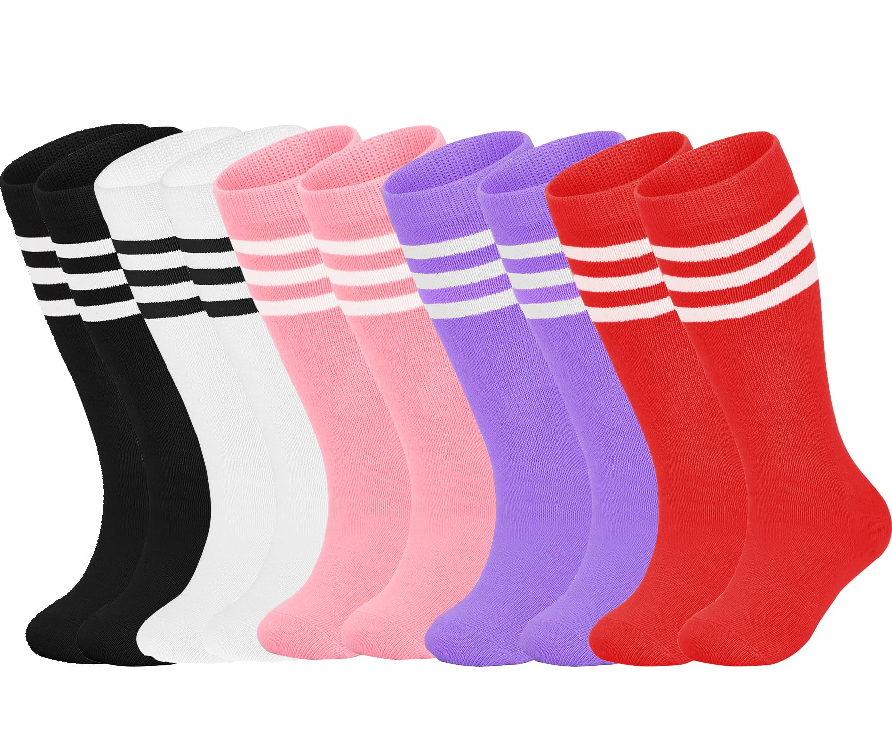 ENBAOHUI Toddler Soccer Kids Girls Boys Soccer Knee High Socks Red/Black/Pink/Purple/White 1-4 Yeas Old