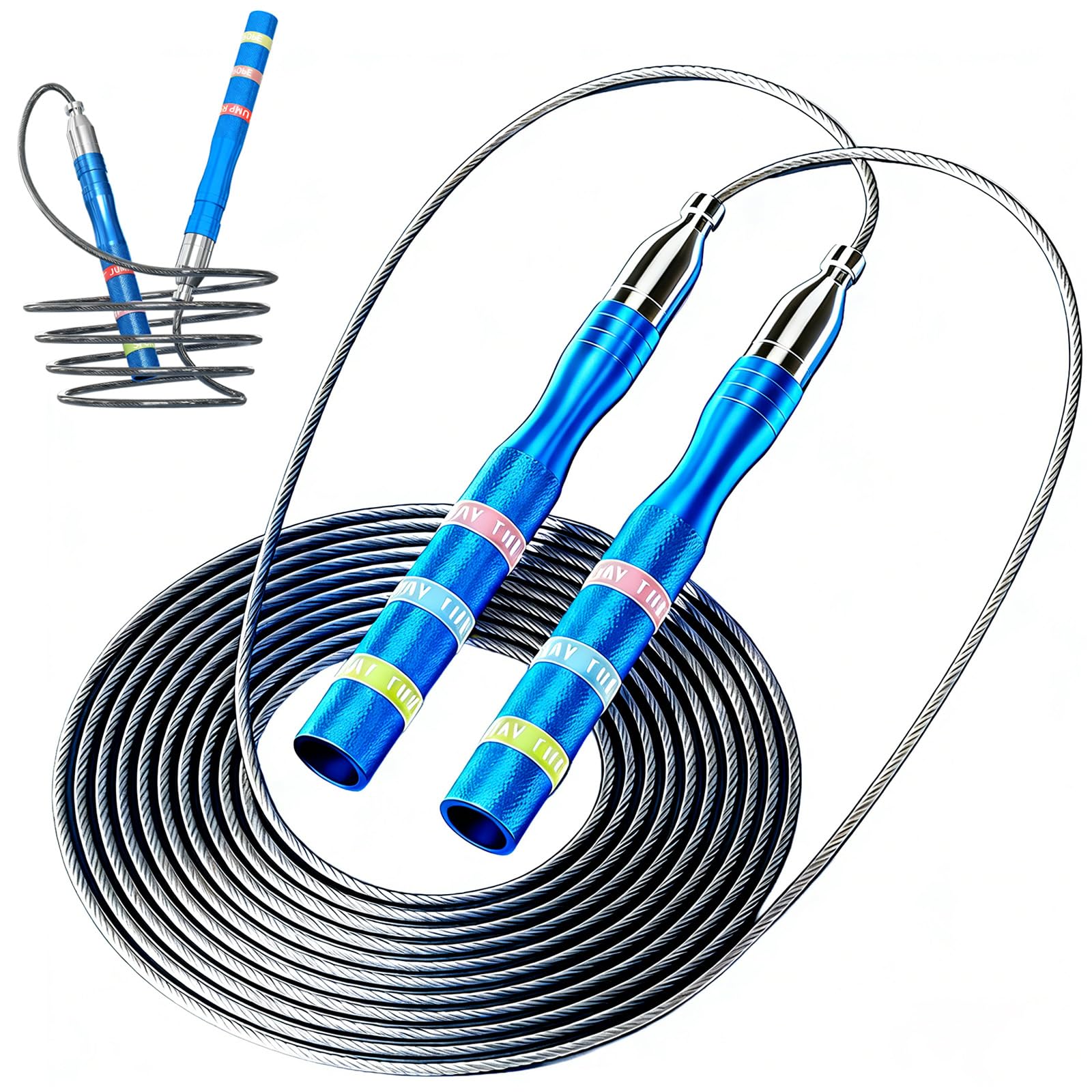 Adjustable Skipping Rope for Adults, Self-Locking Pro Speed Jump Rope with 360° Universal Bearing, Anti-slip Handle, Wear-resistant Silicone Steel Cable for Fitness, Crossfit, Boxing, MMA Gym Workout
