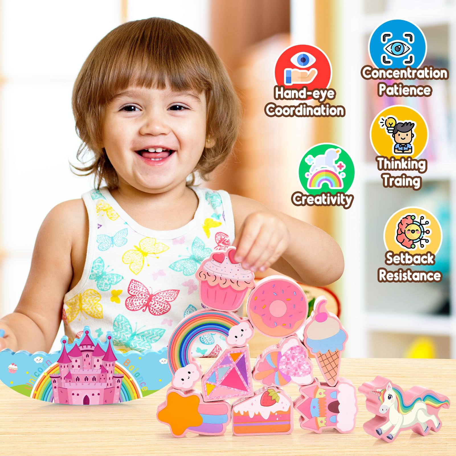 DejaNard Giochi Bambini 2 3 4 Anni, Regalo Bambina 2-6 Anni Unicorno Bambina Regalo Giochi Bambina Gioco Bambina 3-6 Anni Femmina Giochi Montessori 2 3 4 Anni Regali di Natale